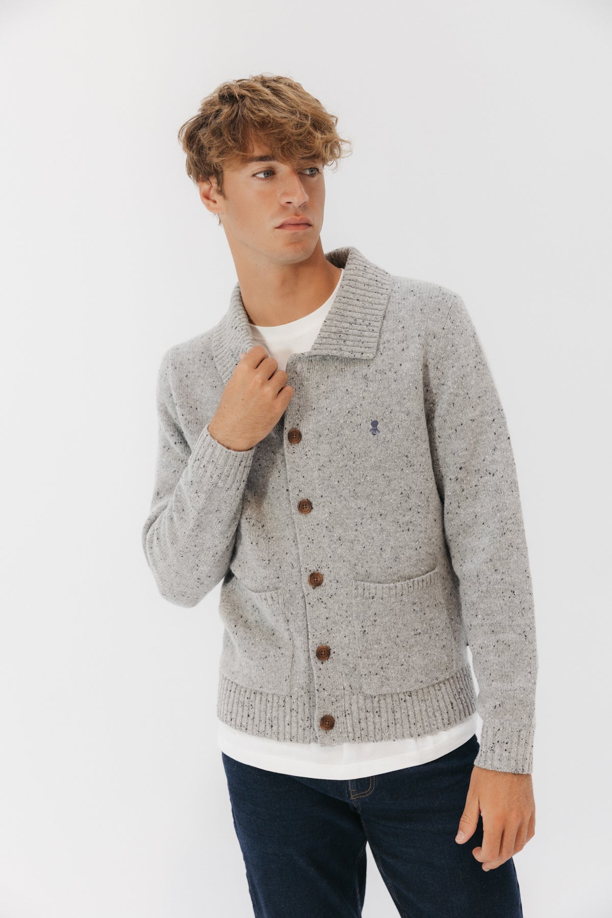 CARDIGAN VIGORÉ MÁRMORE CINZA