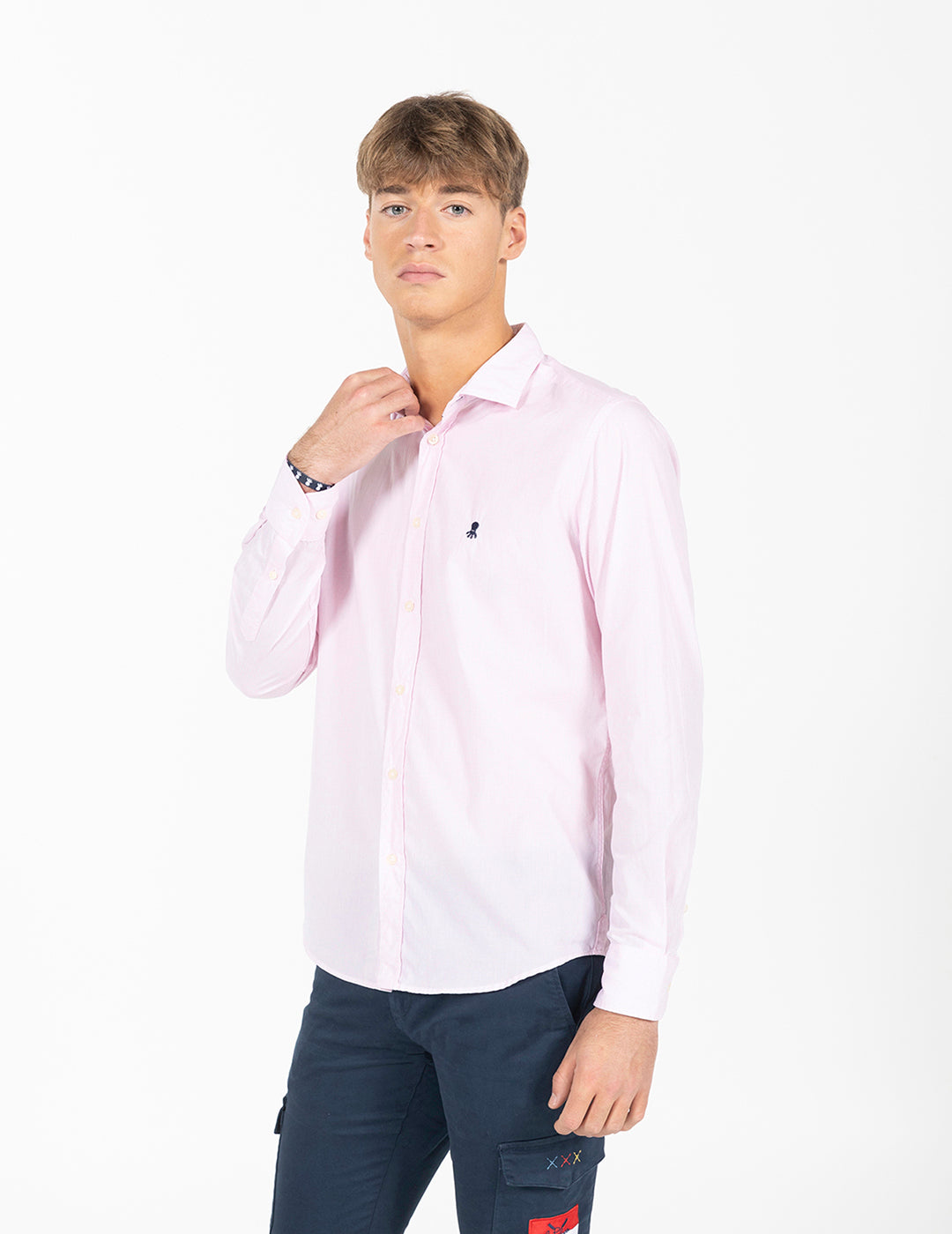 PINK POPLIN MICROCHECK SHIRT