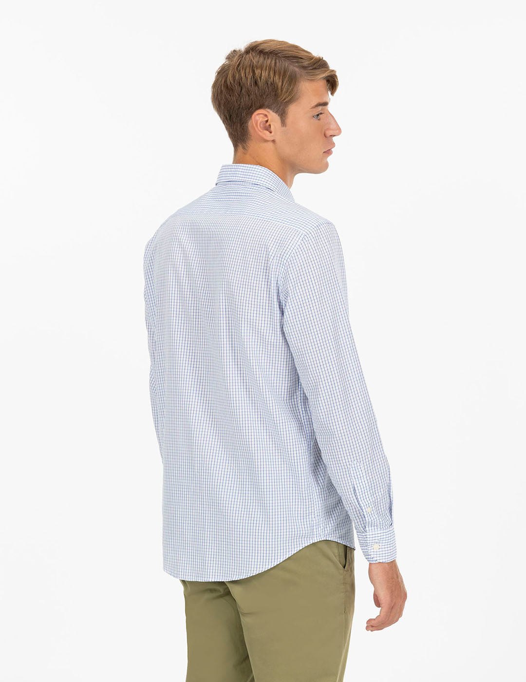 SIMPLE CHECK SHIRT COBALT BLUE POPLIN