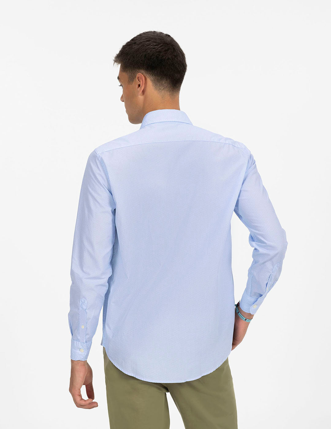 COBALT BLUE POPLIN MICRODRAWING SHIRT