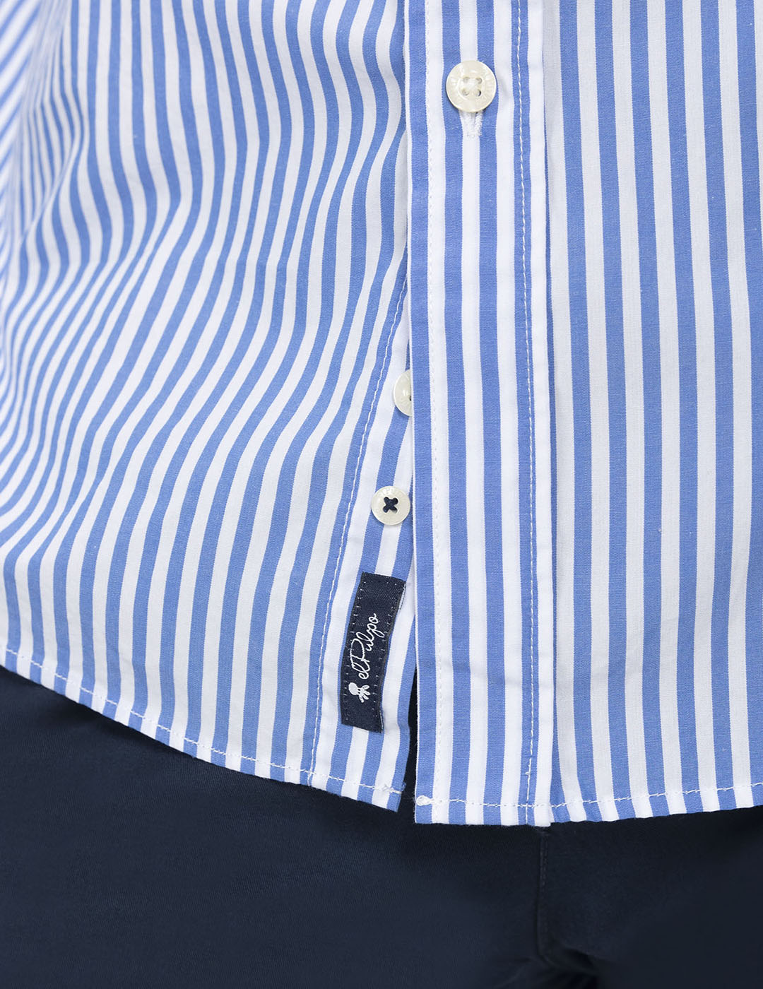 ROYAL BLUE POPLIN WIDE STRIPED SHIRT