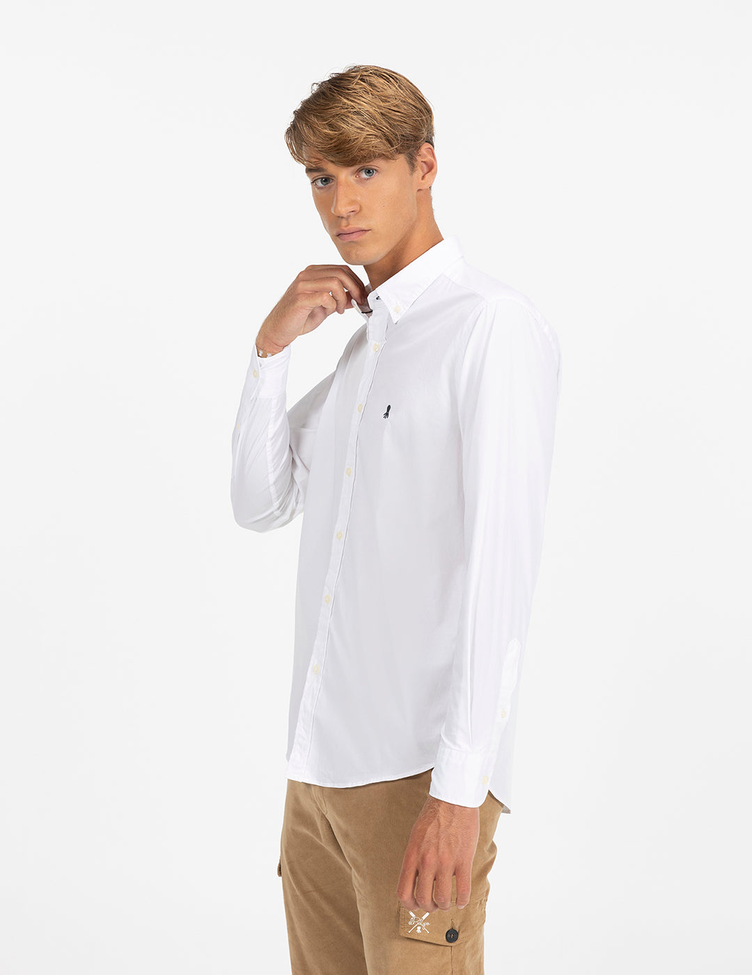 CAMISA BÁSICA POPELÍN BLANCO PURO