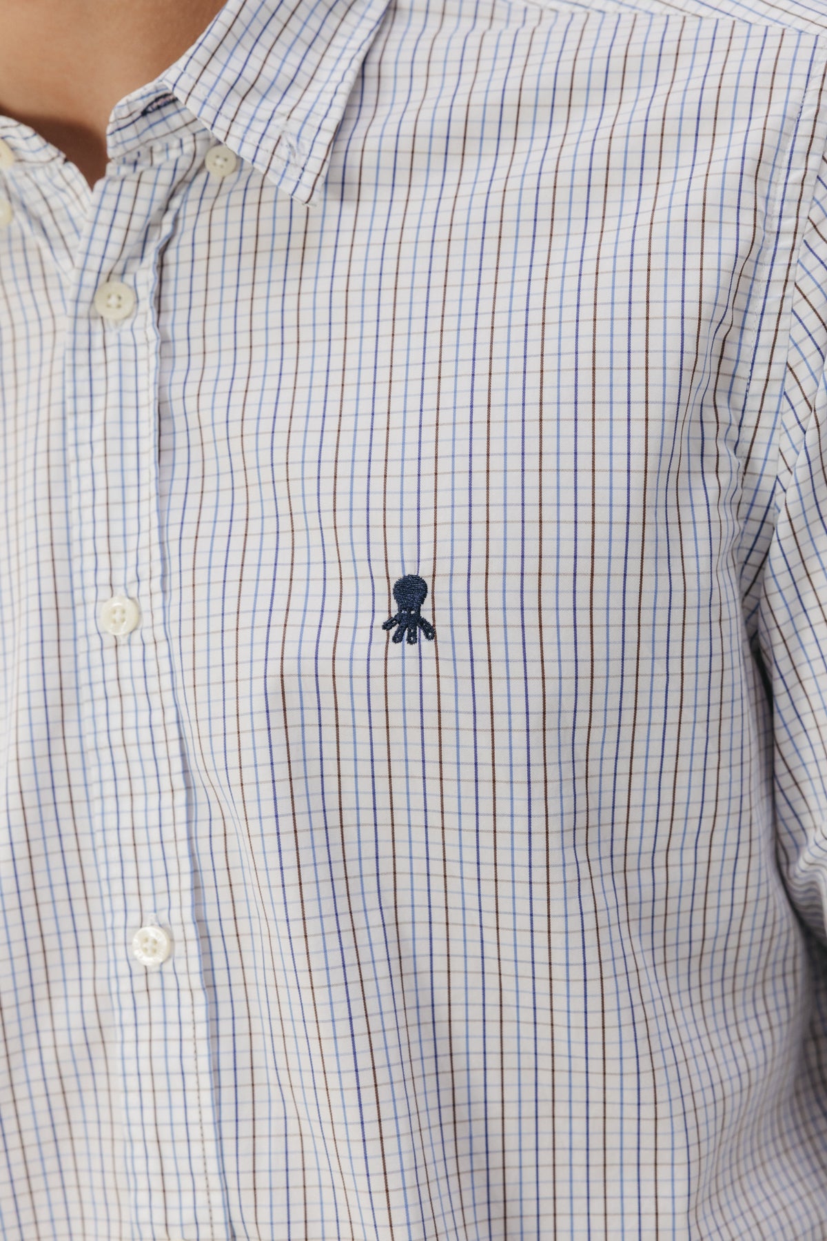 CAMISA SEMIVESTIR POPELÍN CUADRO MULTICOLOR