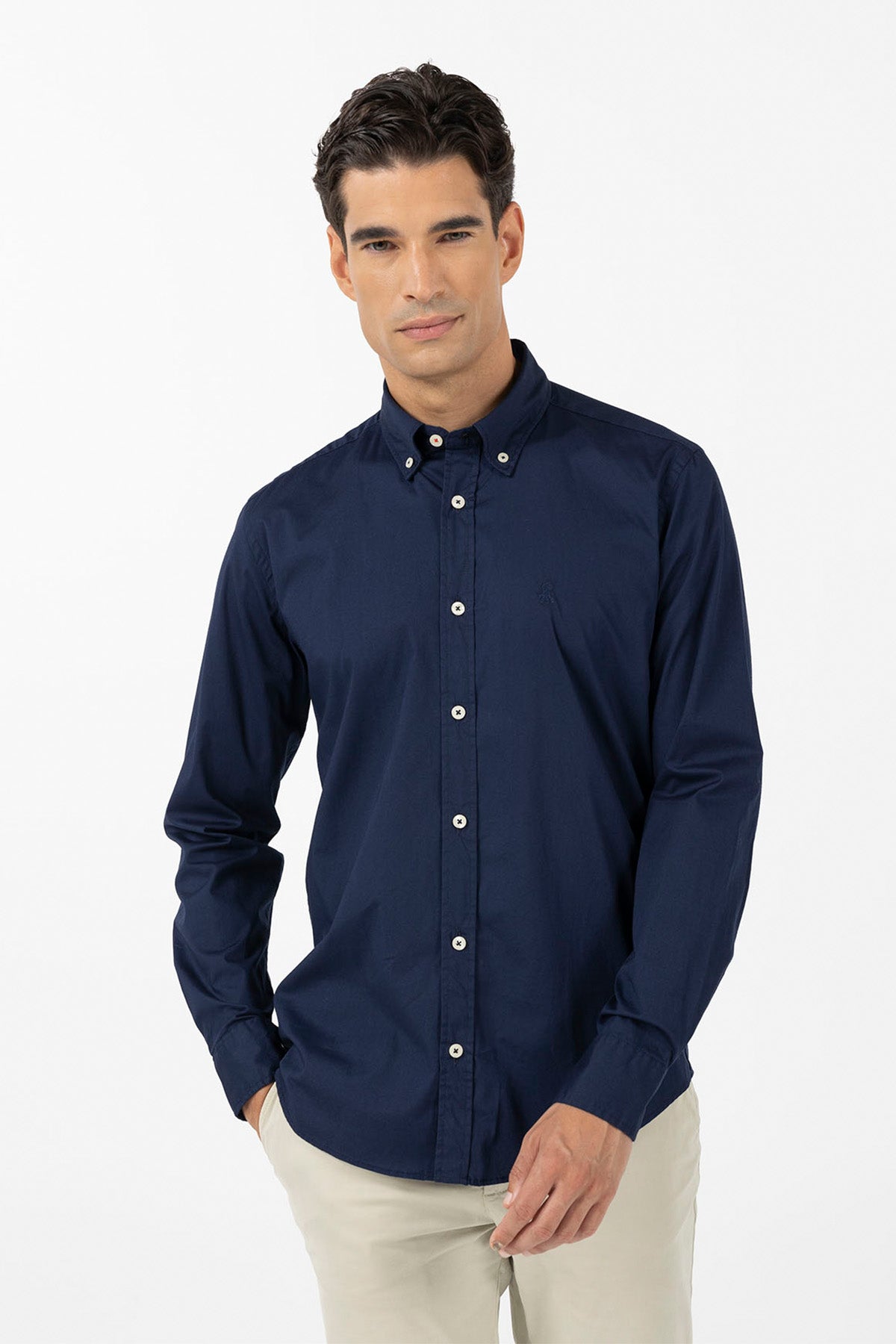CAMISOLA BÁSICA AZUL MARINHO COM LOGOTIPO