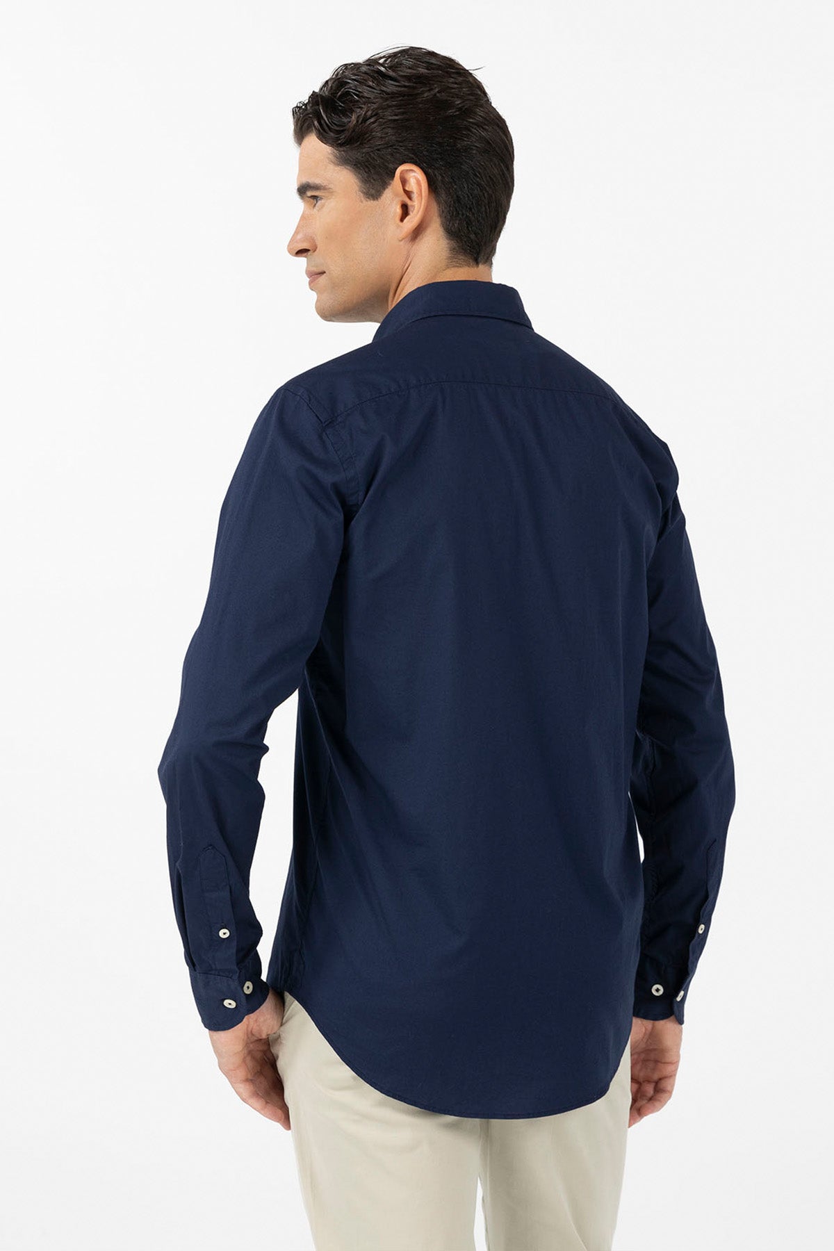 CAMISOLA BÁSICA AZUL MARINHO COM LOGOTIPO