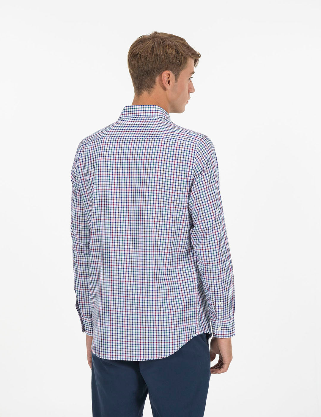 COBALT BLUE OXFORD VICHY CHECK SHIRT