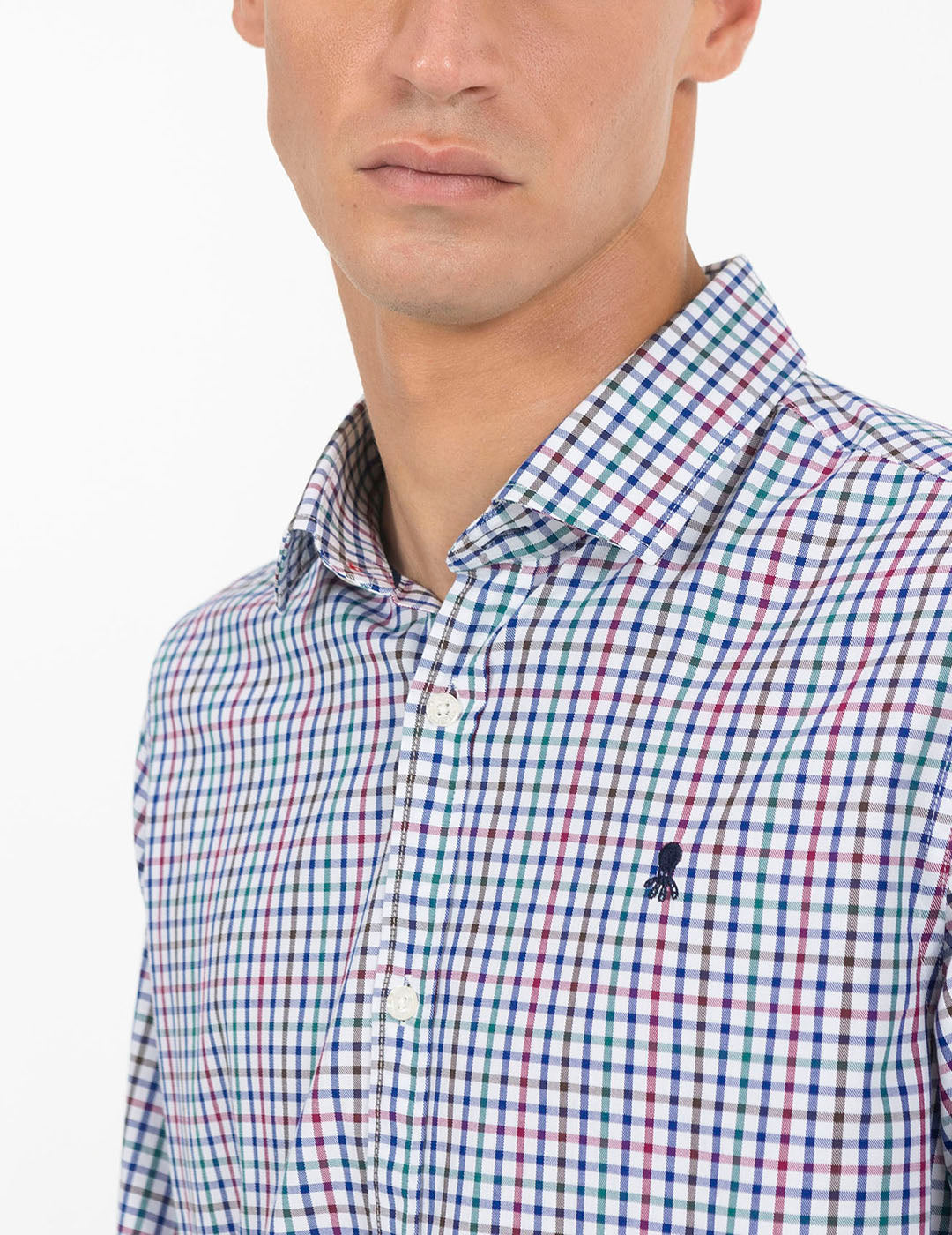 COBALT BLUE OXFORD VICHY CHECK SHIRT