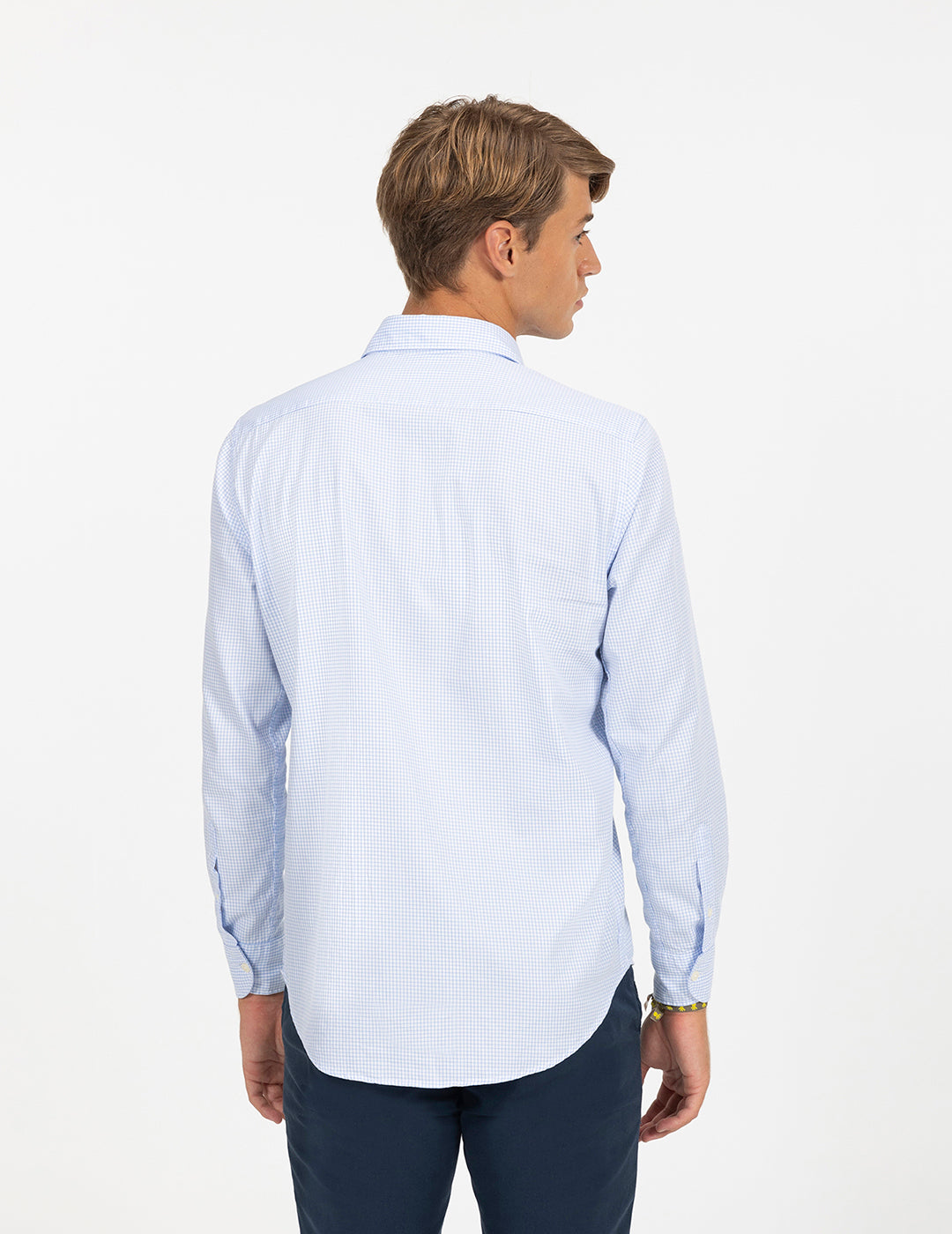 CAMISA CUADROS NILO OXFORD AZUL CELESTE