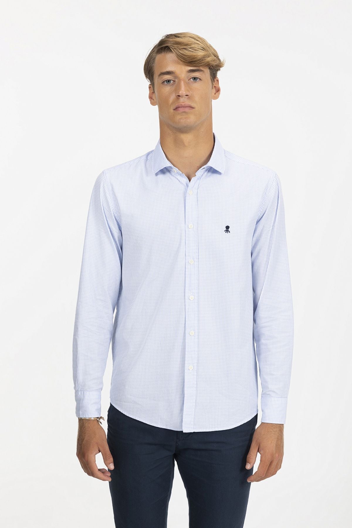 SKY BLUE NILE OXFORD CHECK SHIRT