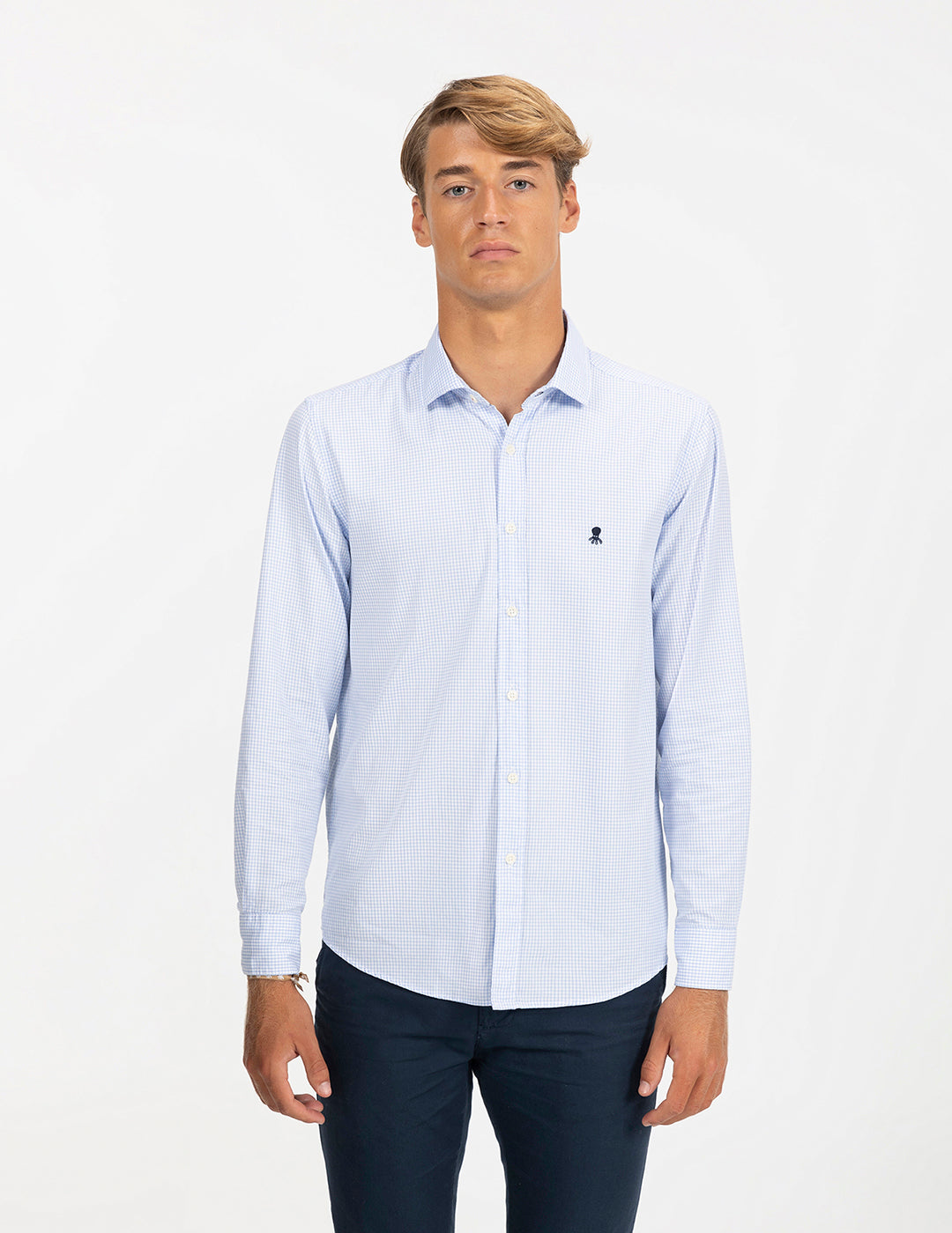 CAMISA CUADROS NILO OXFORD AZUL CELESTE