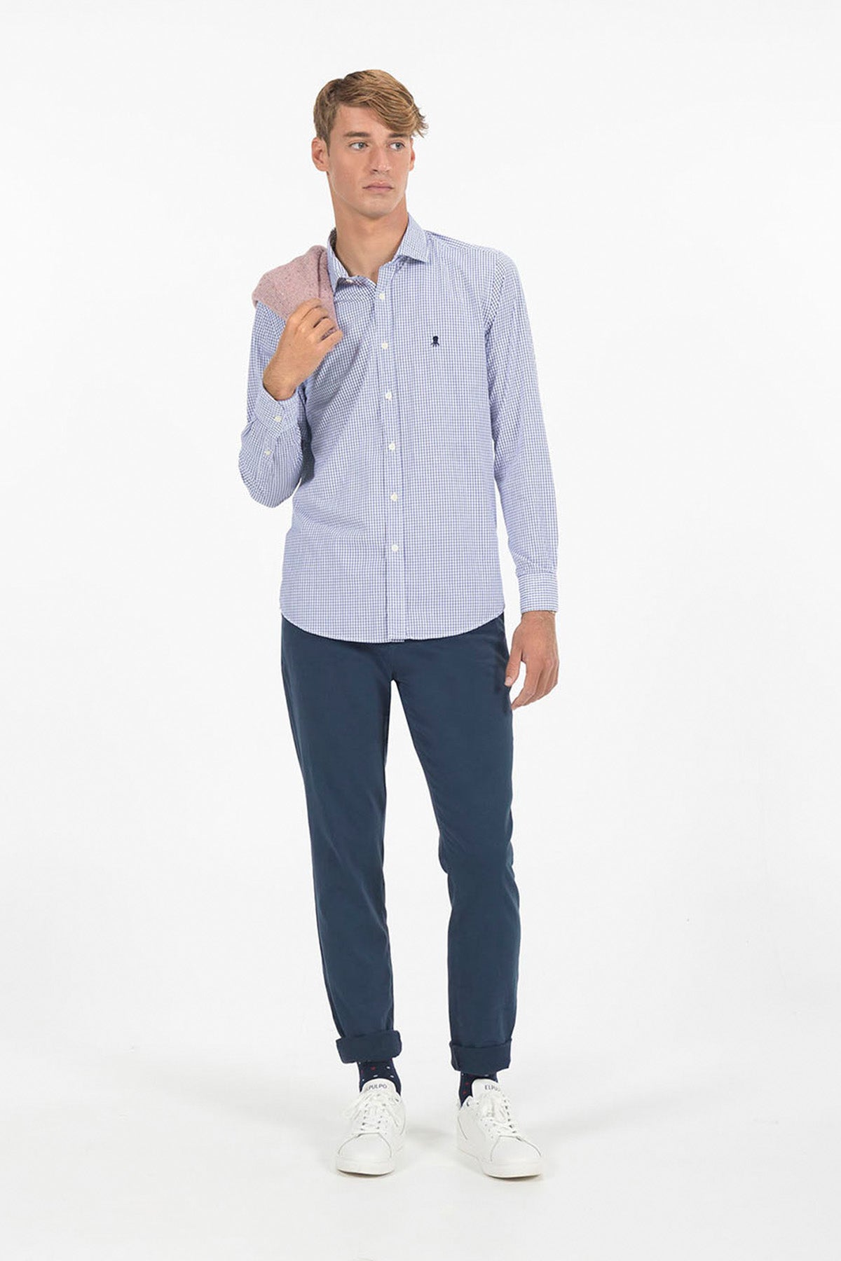 CAMISA CUADROS OBI OXFORD AZUL MARINO