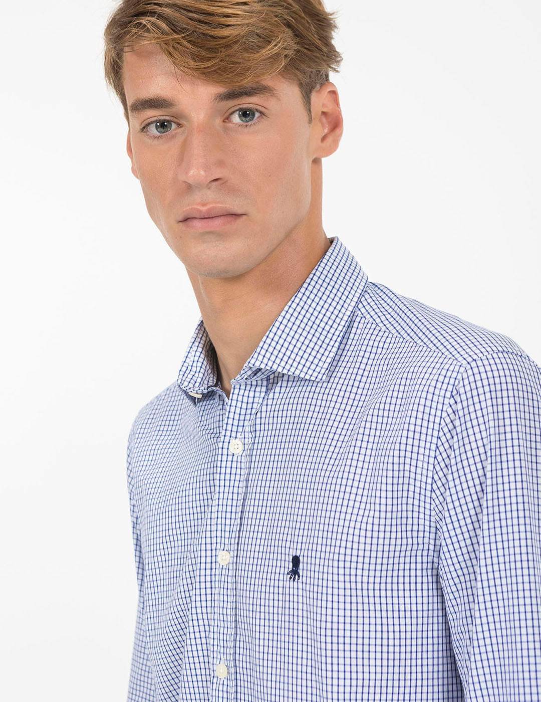 OBI OXFORD CHECK SHIRT NAVY BLUE