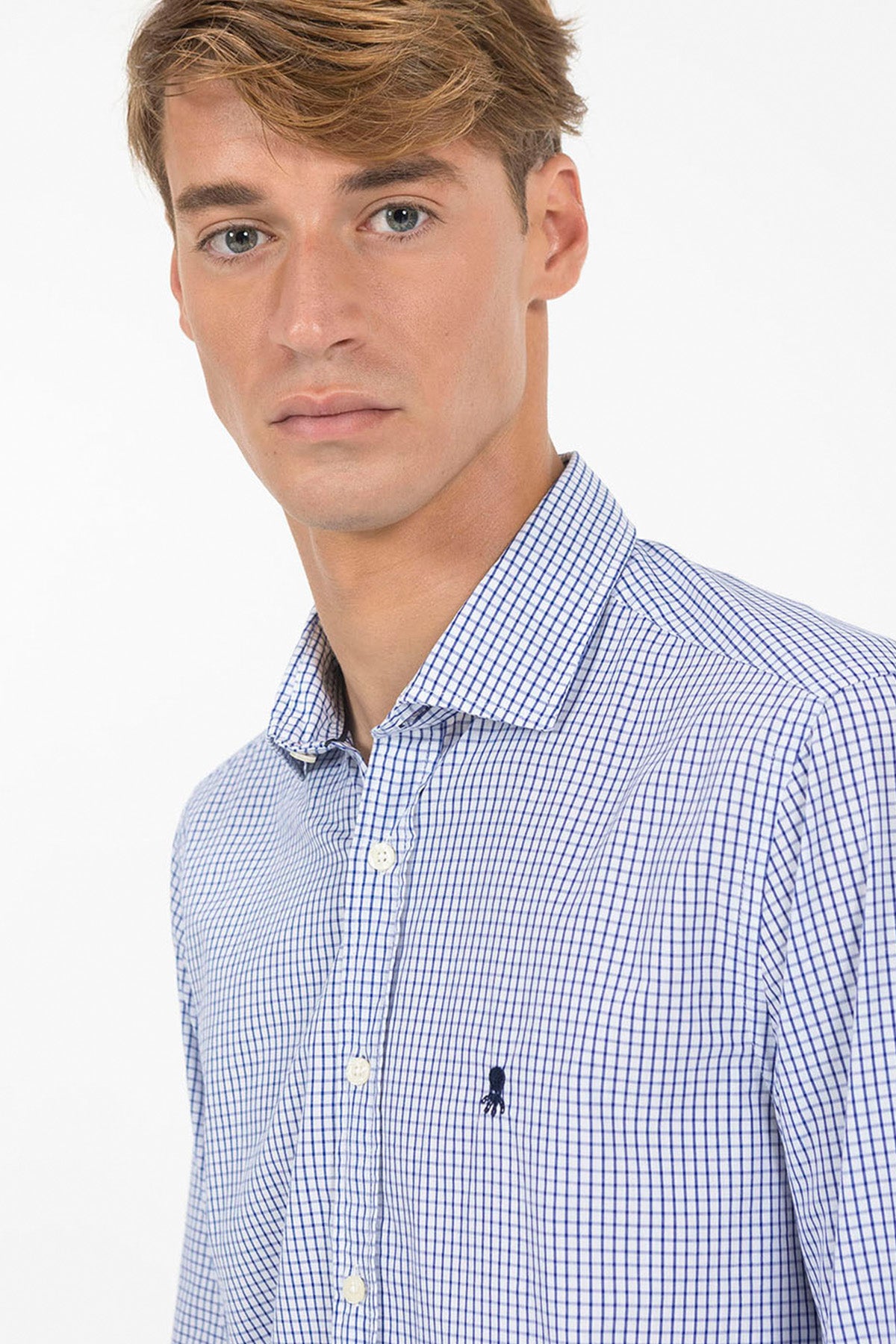 CAMISA CUADROS OBI OXFORD AZUL MARINO