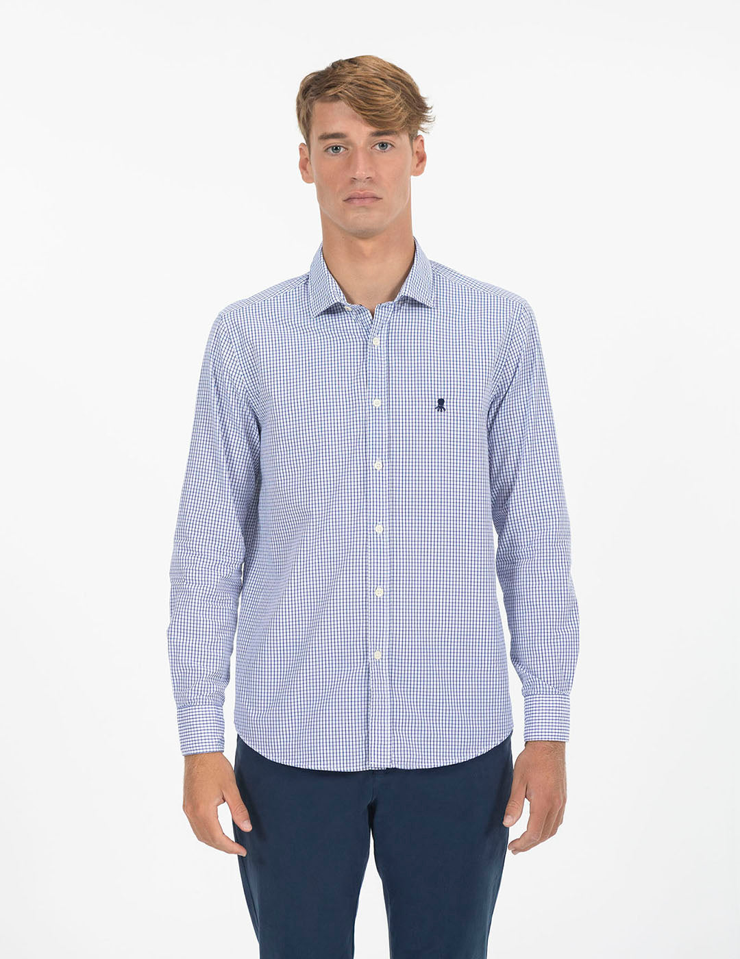 OBI OXFORD CHECK SHIRT NAVY BLUE