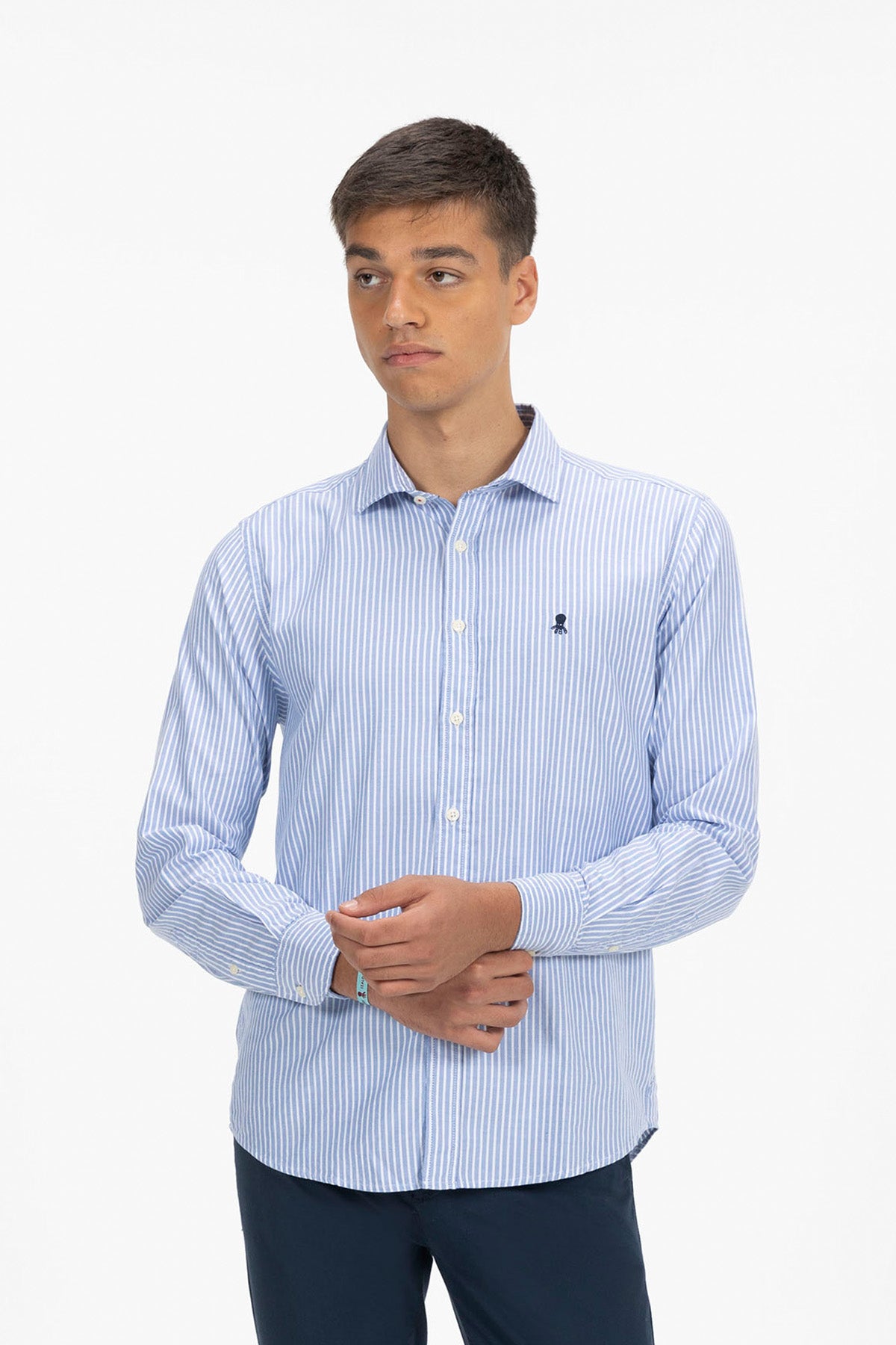 ROYAL BLUE MISSISSIPPI OXFORD STRIPED SHIRT