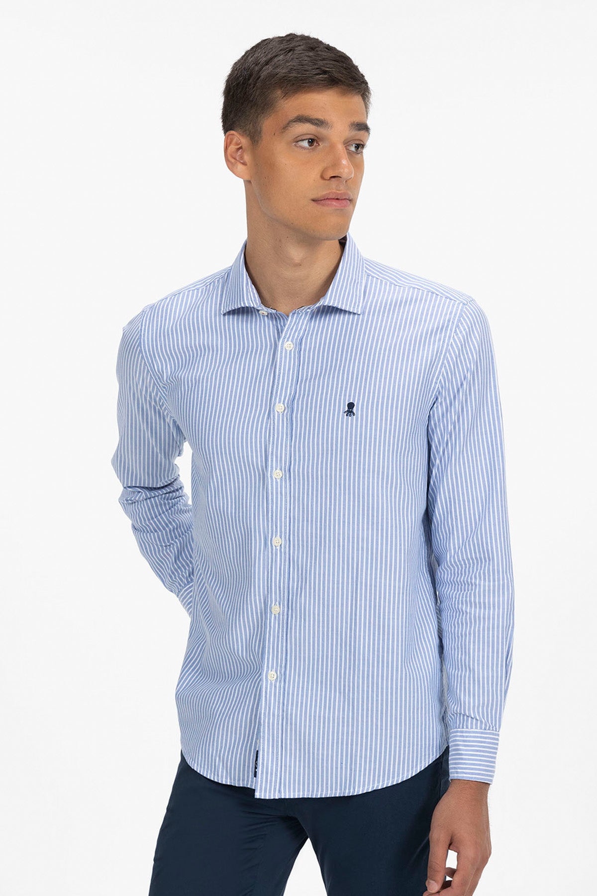 ROYAL BLUE MISSISSIPPI OXFORD STRIPED SHIRT
