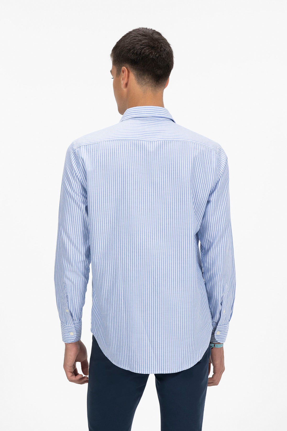 ROYAL BLUE MISSISSIPPI OXFORD STRIPED SHIRT
