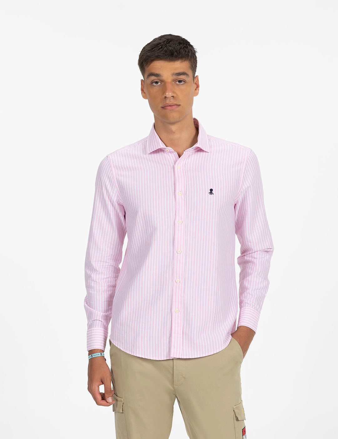 KENAI OXFORD PINK WIDE STRIPED SHIRT