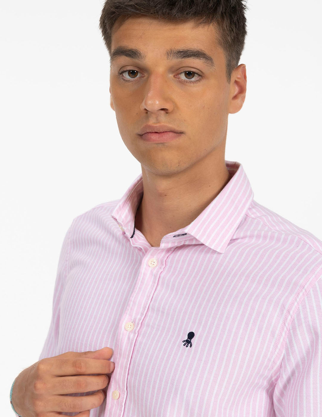 KENAI OXFORD PINK WIDE STRIPED SHIRT