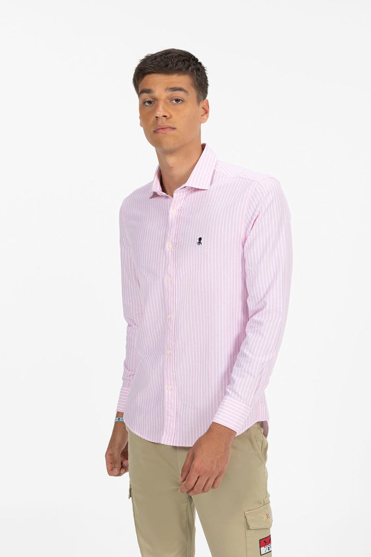 CAMISA RAYA ANCHA KENAI OXFORD ROSA
