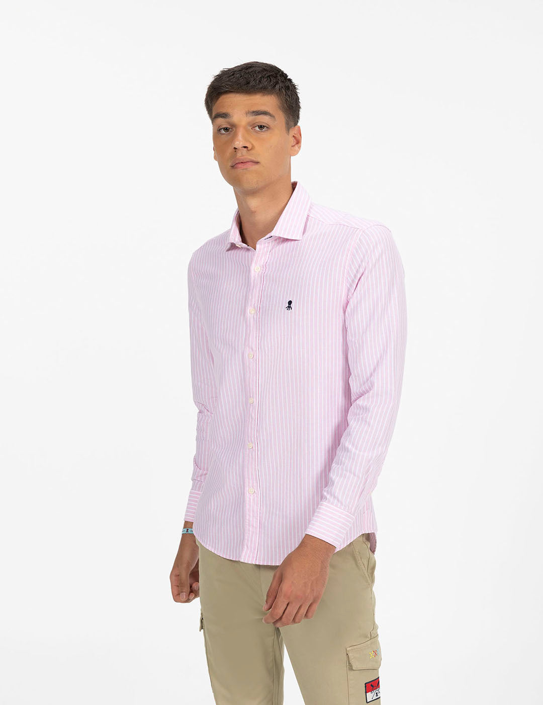 KENAI OXFORD PINK WIDE STRIPED SHIRT