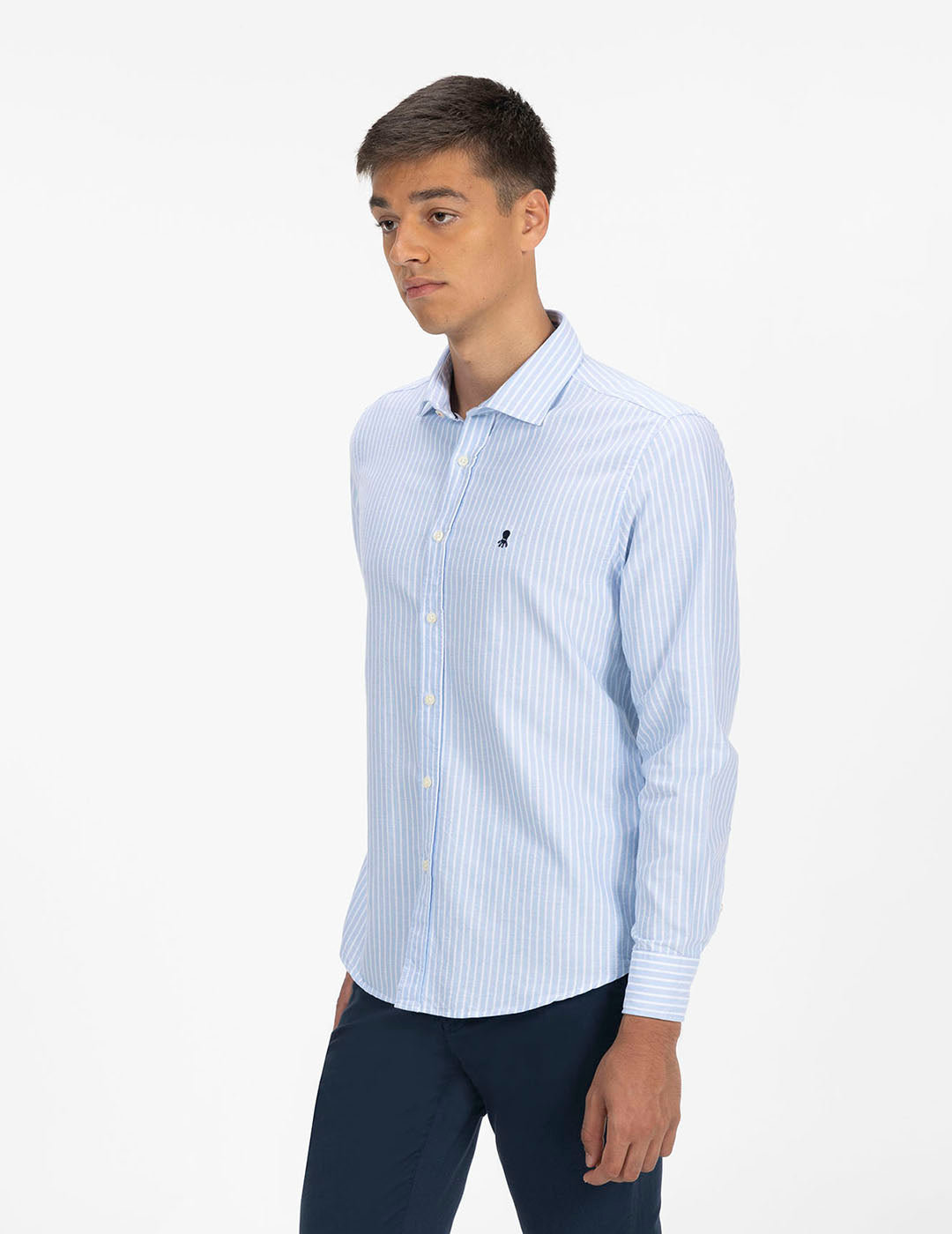 CAMISA RAYA ANCHA KENAI OXFORD AZUL CAPRI