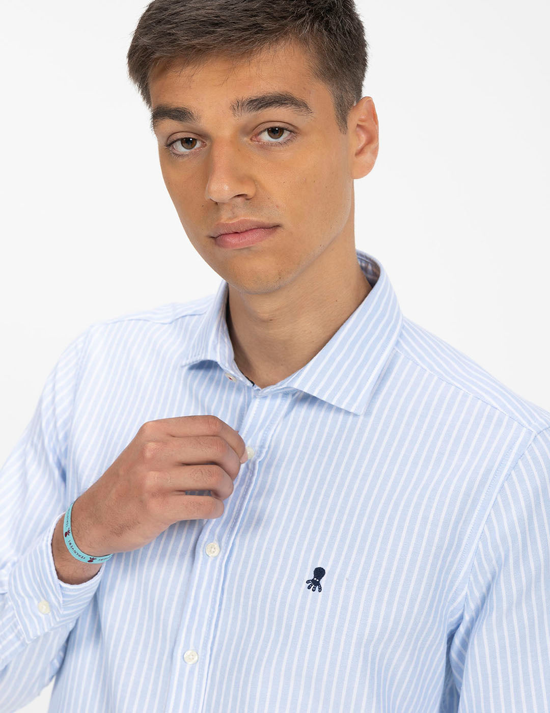 CAMISA RAYA ANCHA KENAI OXFORD AZUL CAPRI