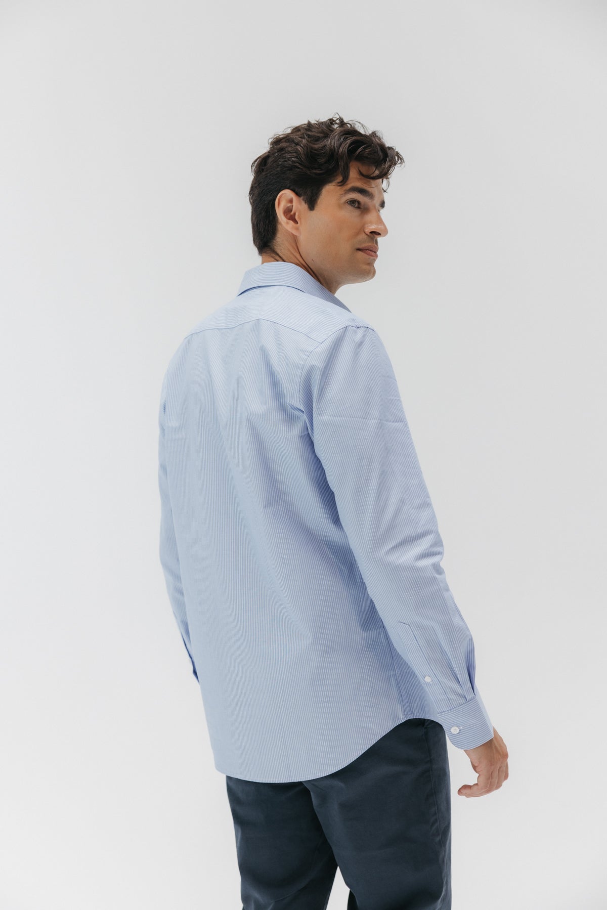 CAMISA SEMIVESTIR OXFORD RAYA AZUL CELESTE