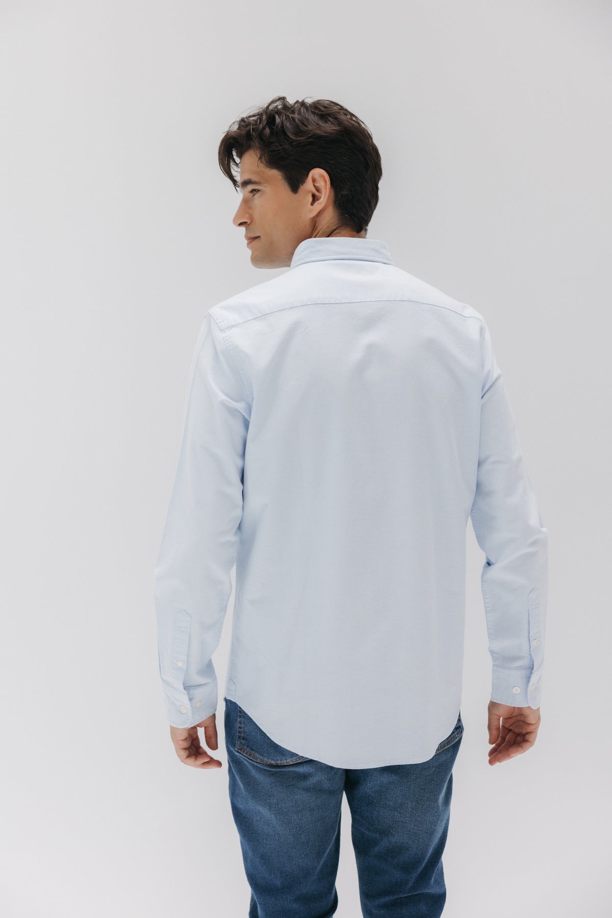 CAMISA CASUAL BOLSILLO PECHO OXFORD AZUL CLARO