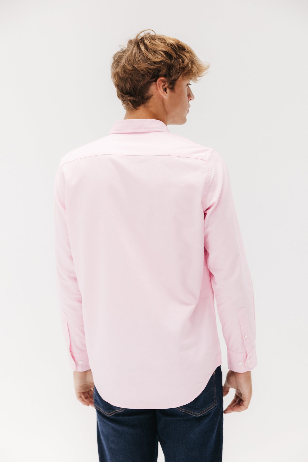 Camisa casual oxford continuidad rosa