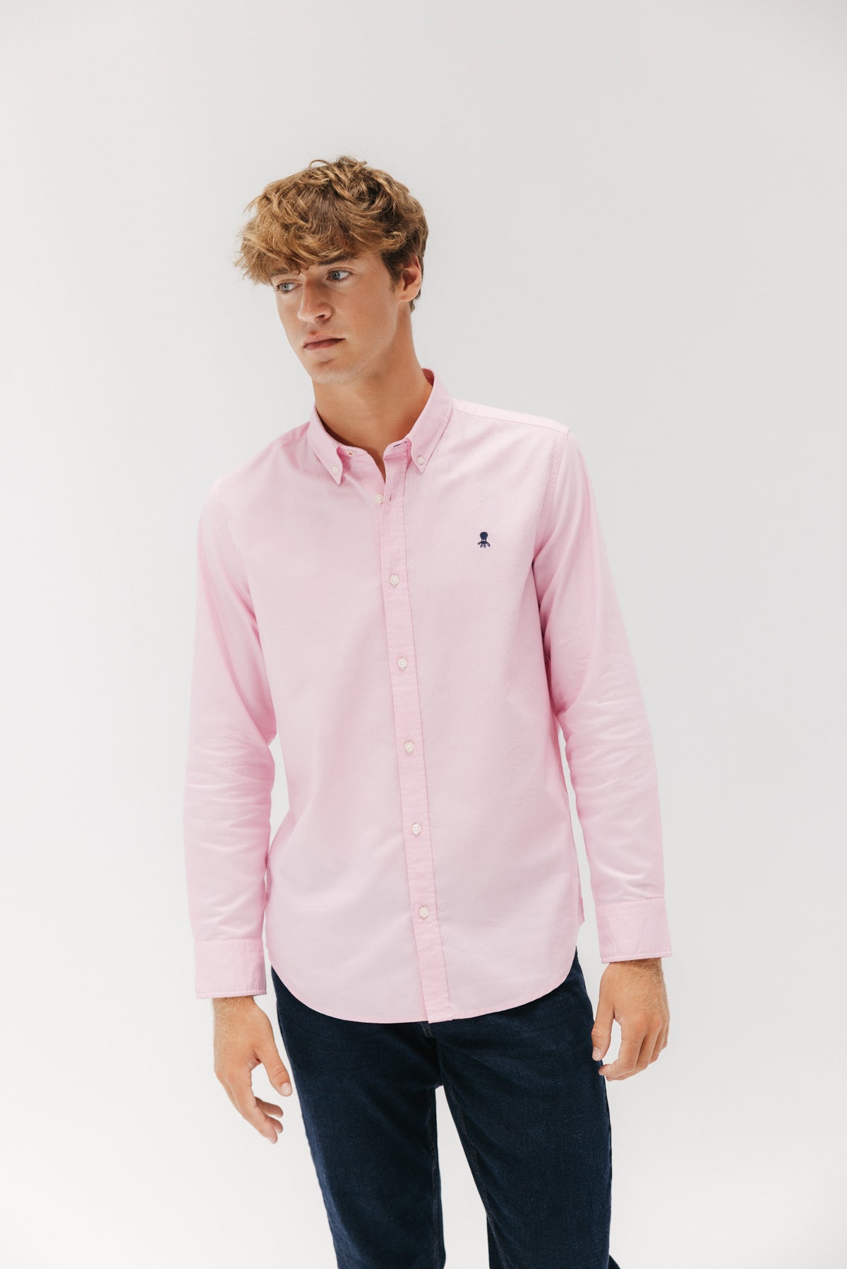Camisa casual oxford continuidad rosa
