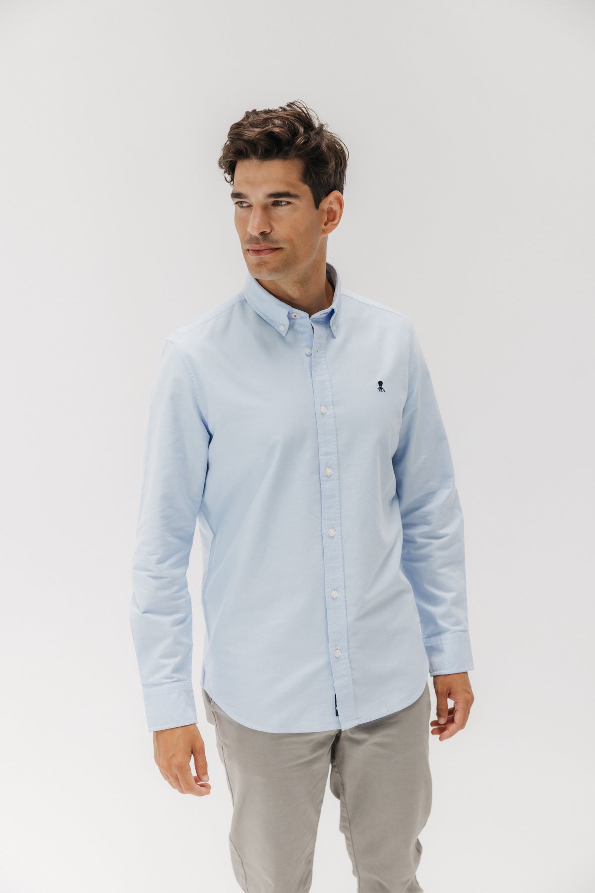 Camisa casual oxford continuidad azul