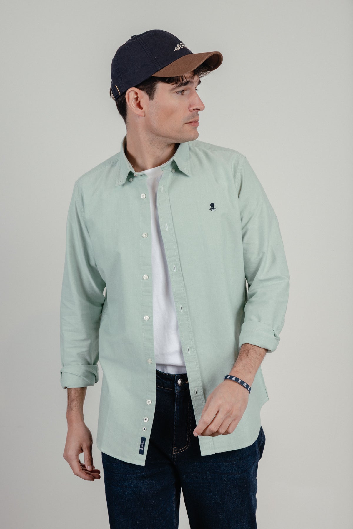 Camisa casual oxford verde campo
