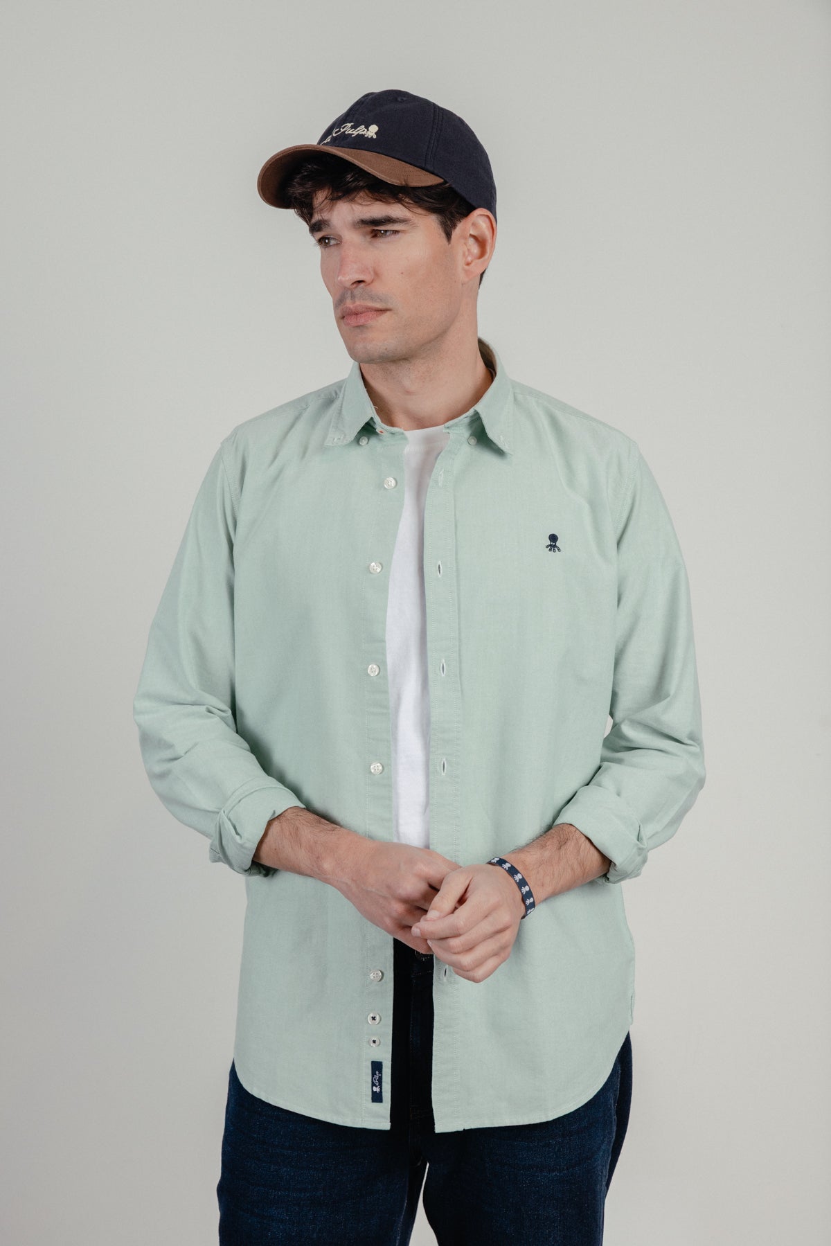Camisa casual oxford verde campo