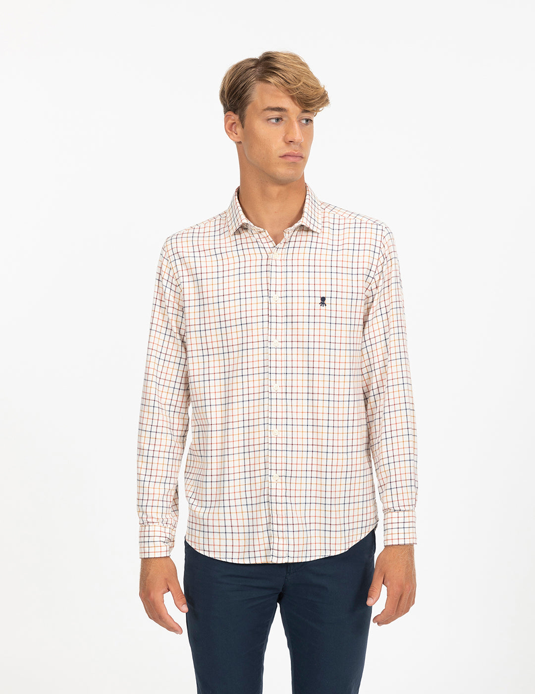 VIYELA MUSTARD COLORED CHECKS SHIRT