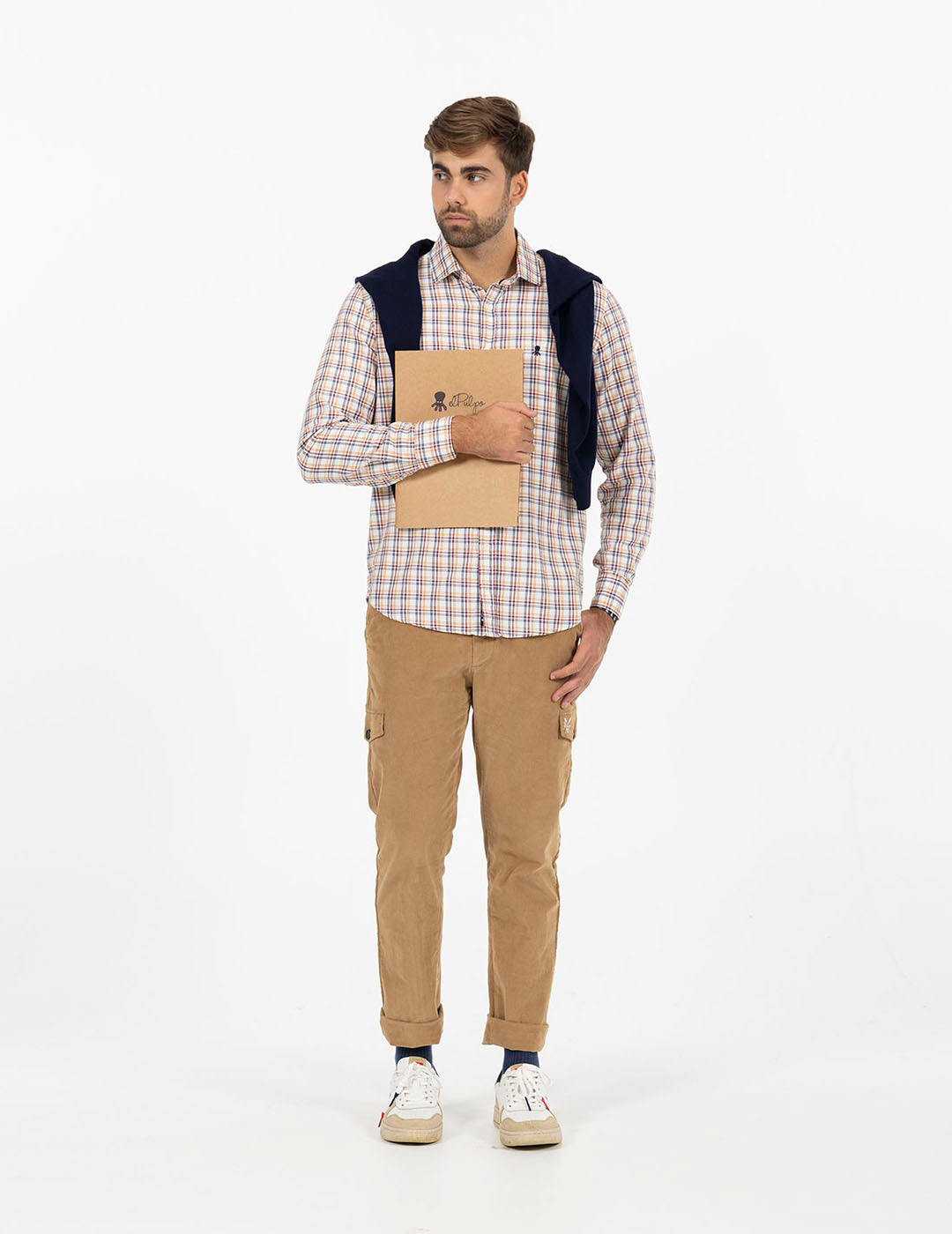 VIYELA WINE CROSSED CHECK SHIRT