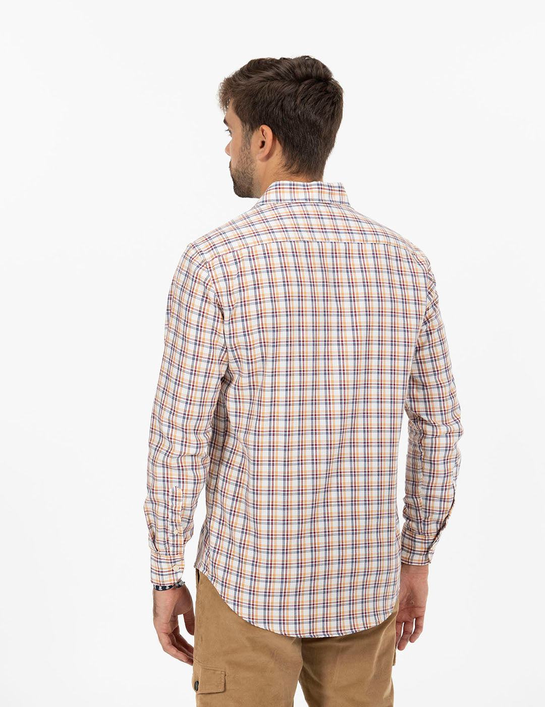 VIYELA WINE CROSSED CHECK SHIRT