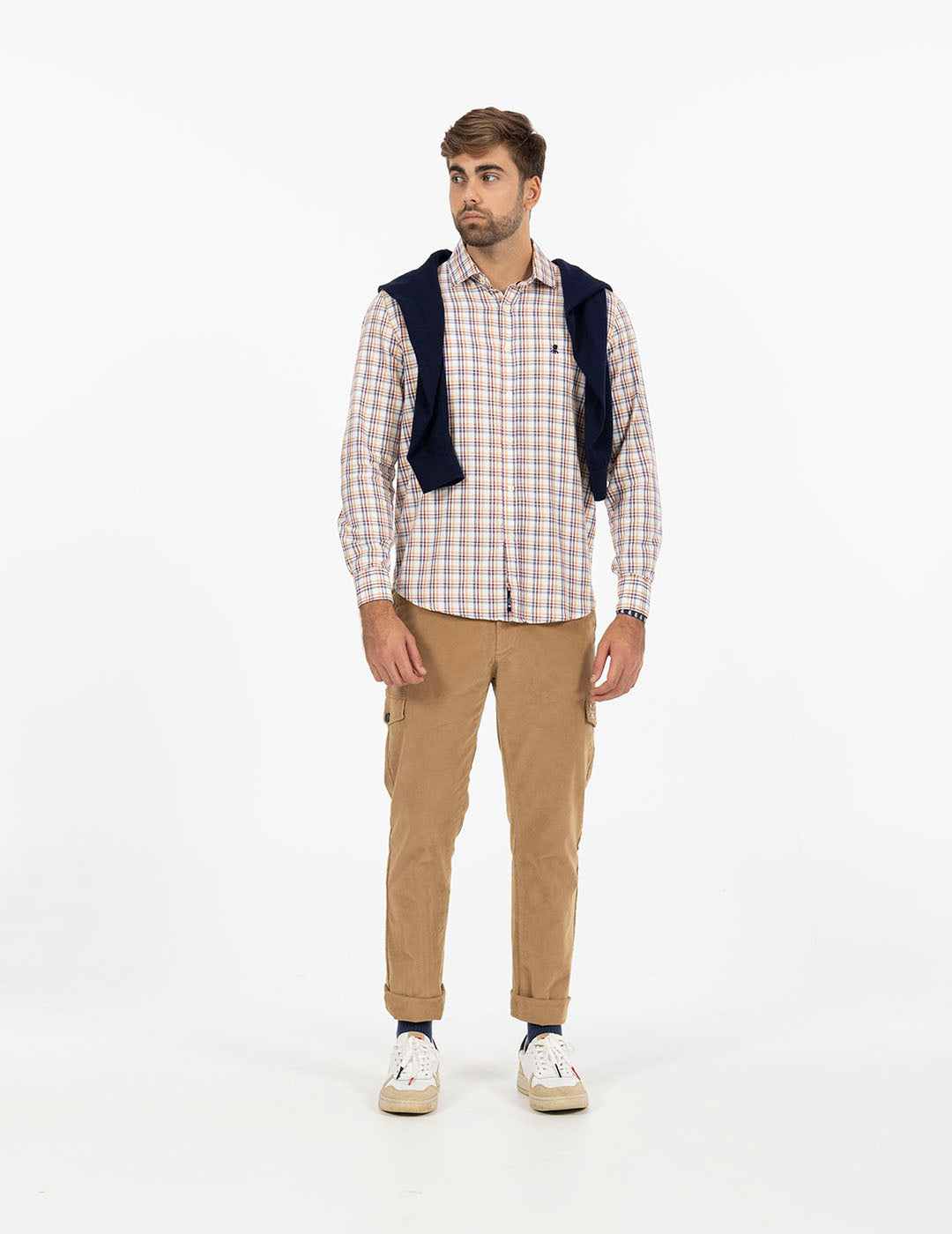 VIYELA WINE CROSSED CHECK SHIRT