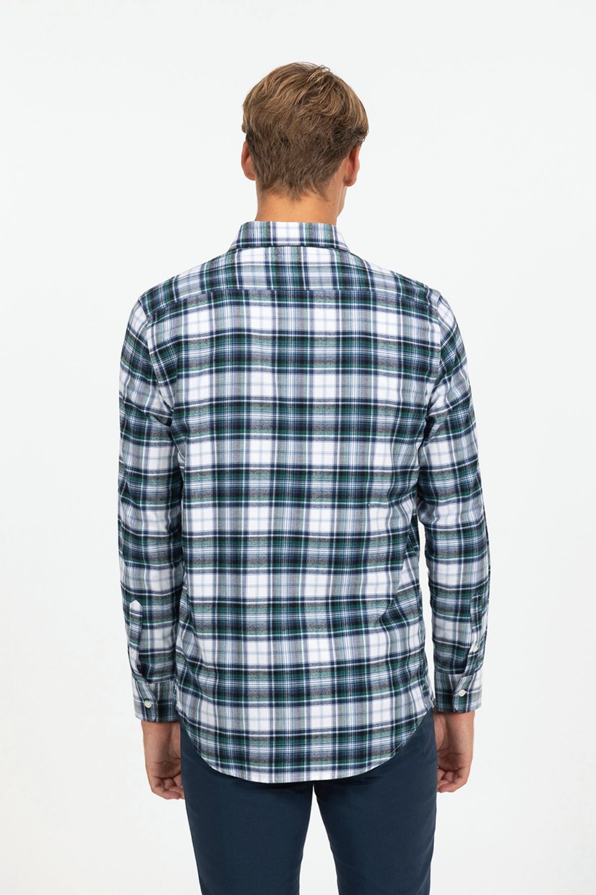 CAMISA CUADROS DANUBIO VIYELA AZUL MARINO