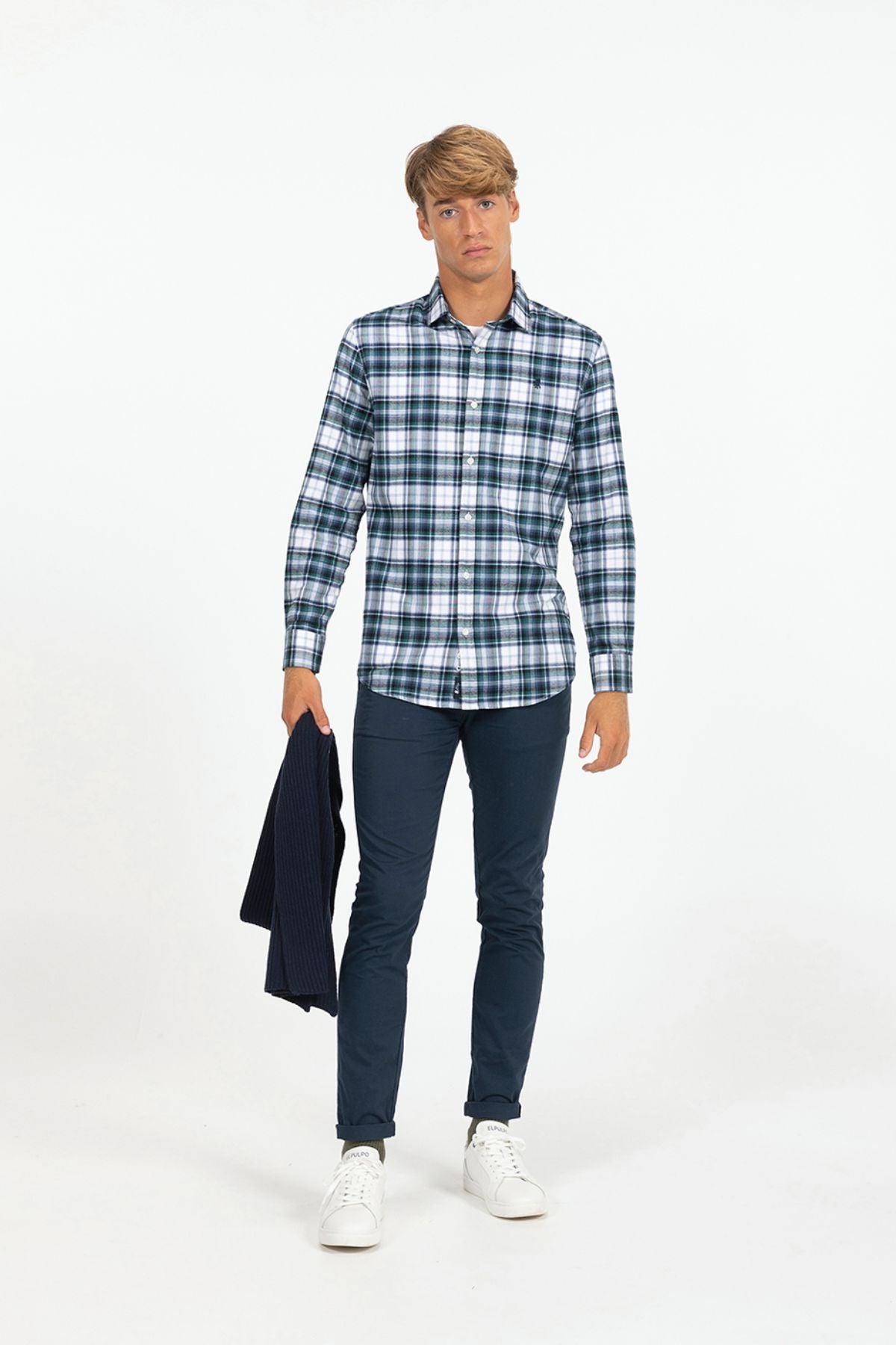 CAMISA CUADROS DANUBIO VIYELA AZUL MARINO