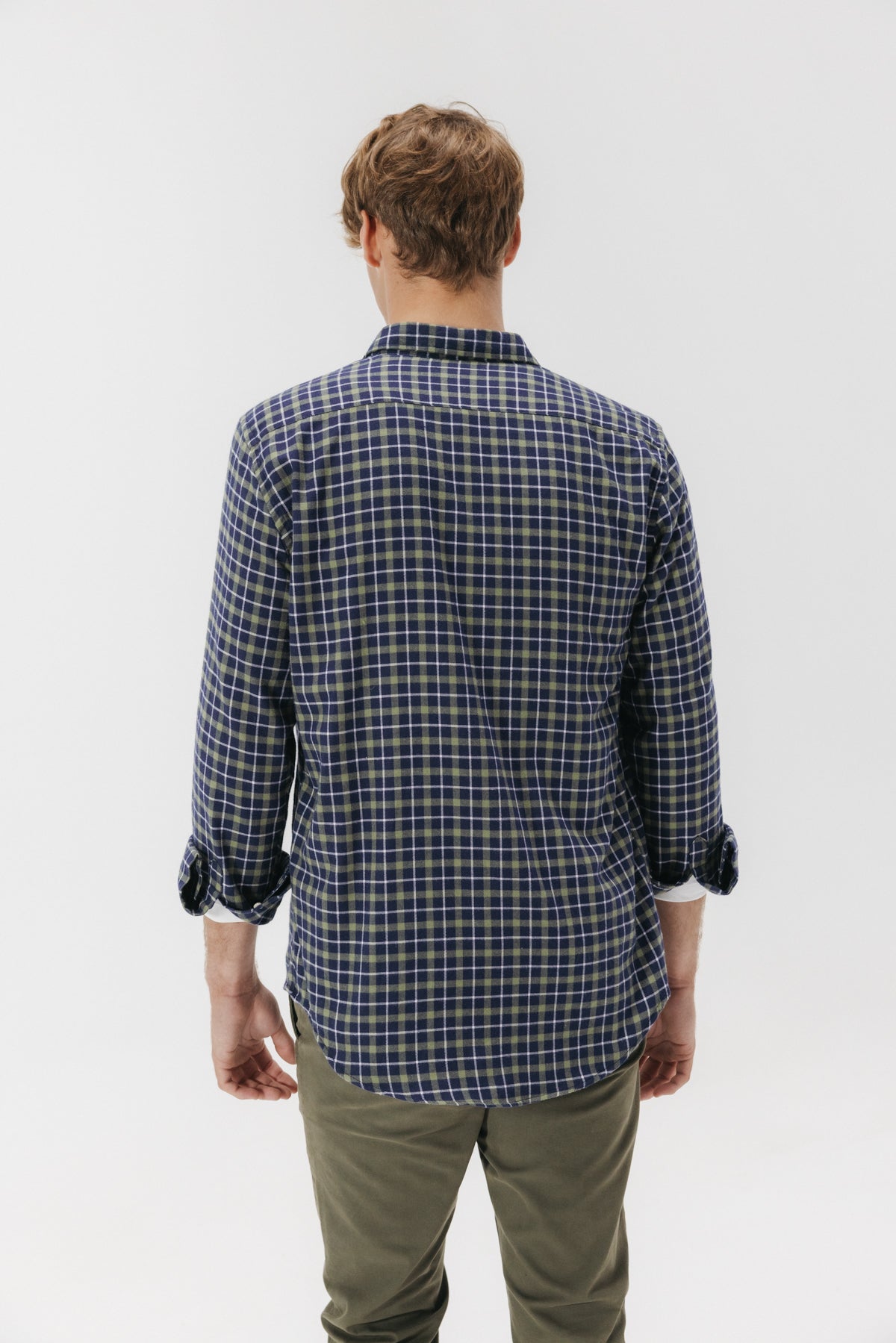 CAMISA CASUAL FRANELA CUADRO VERDE