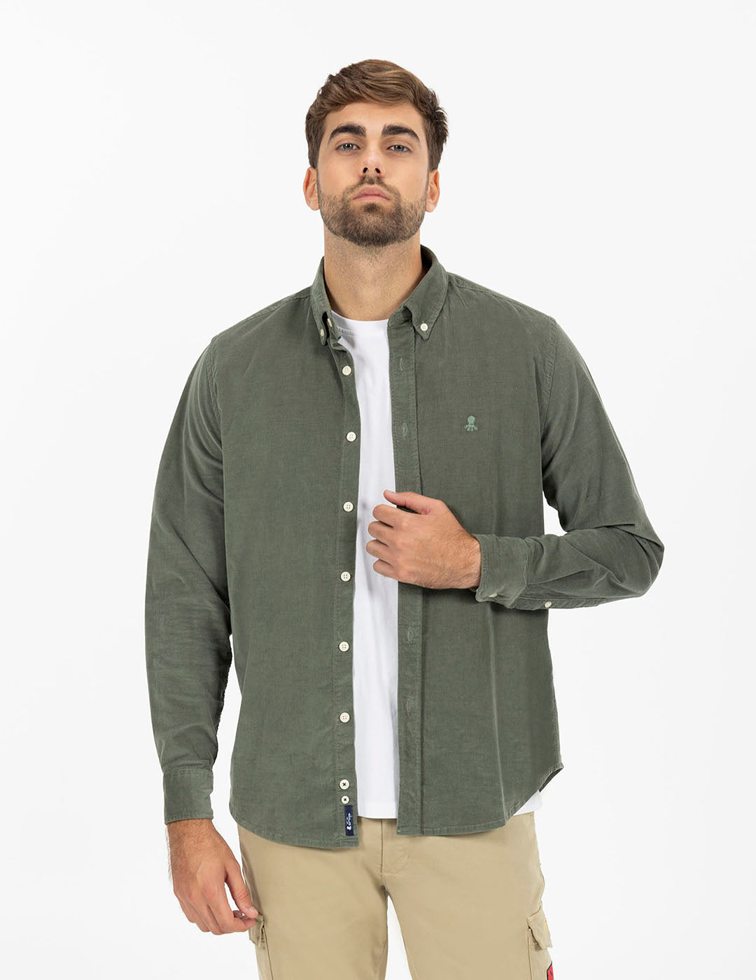 CAMISA MICROPANA A TONO VERDE MILITAR