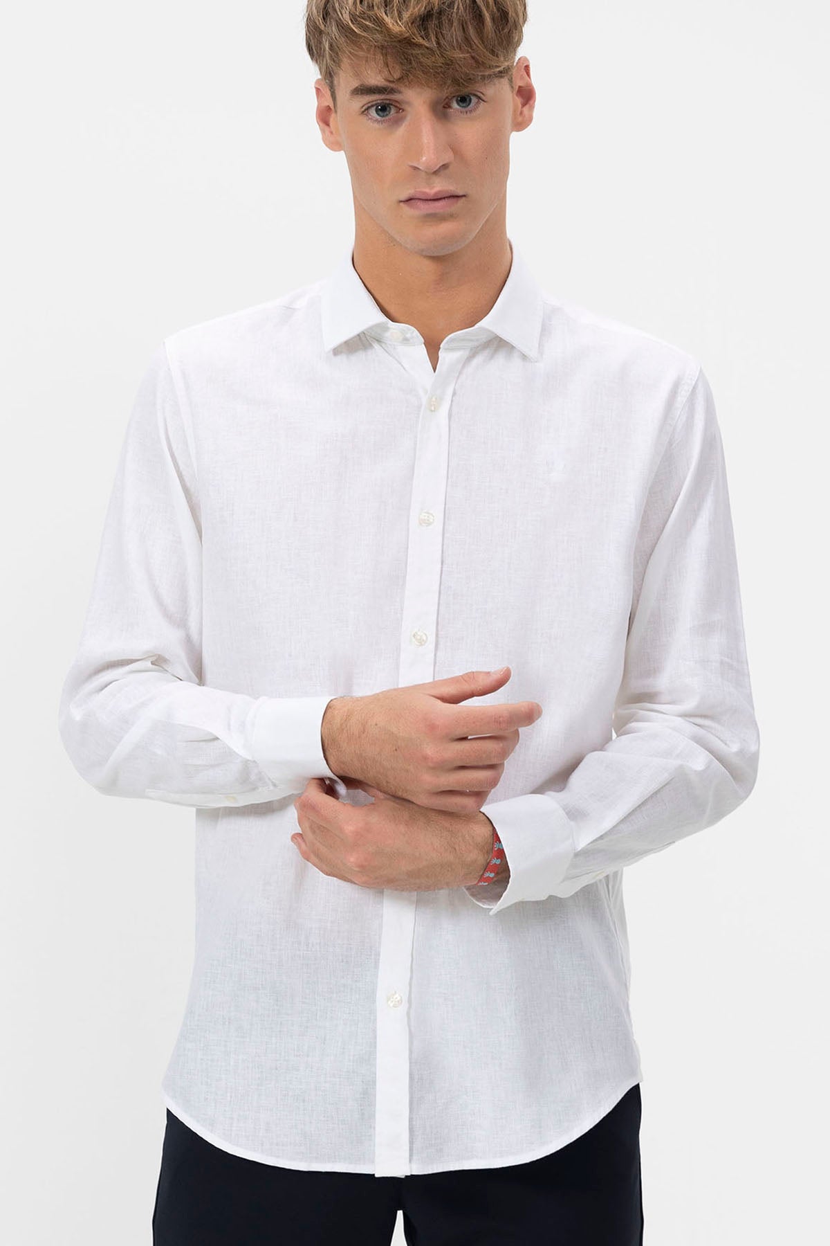 CAMISA LINO BLANCO ROTO