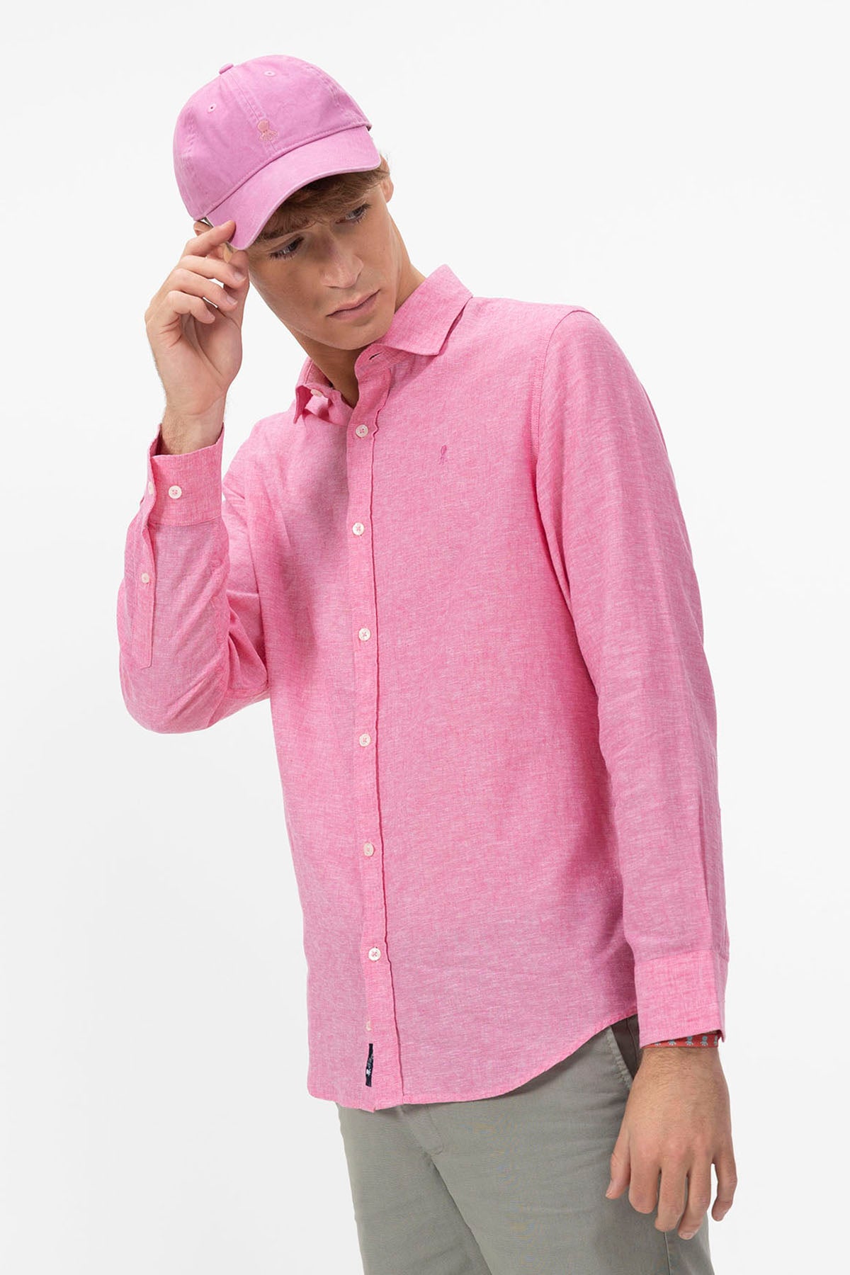 CAMISA LINO FUCSIA