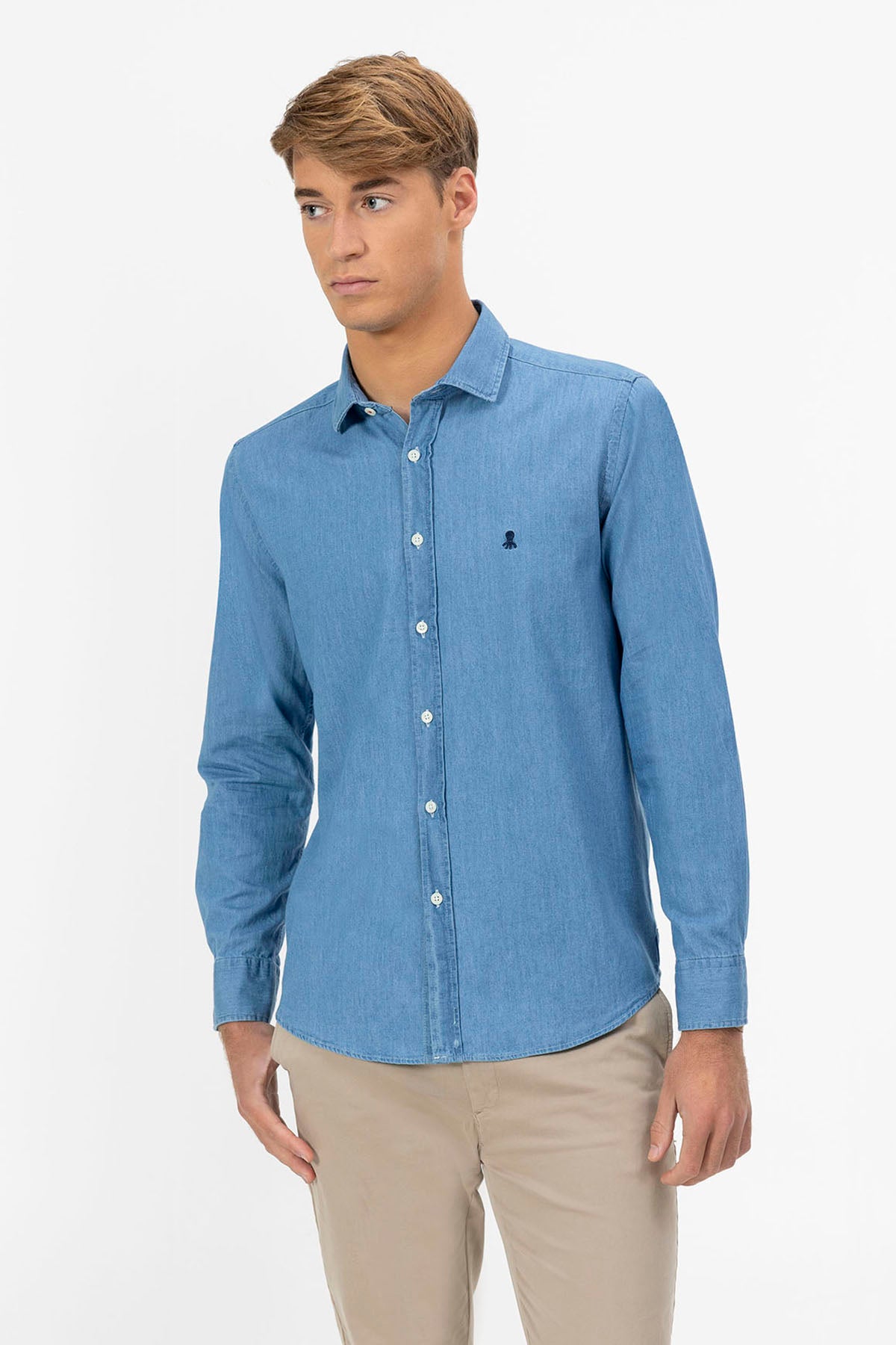 CAMISA BÁSICA DENIM ÍNDIGO OSCURO