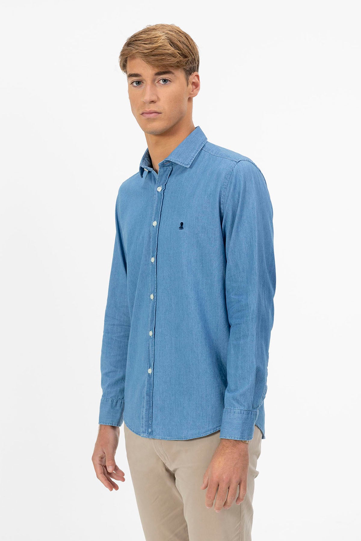 CAMISA BÁSICA DENIM ÍNDIGO OSCURO