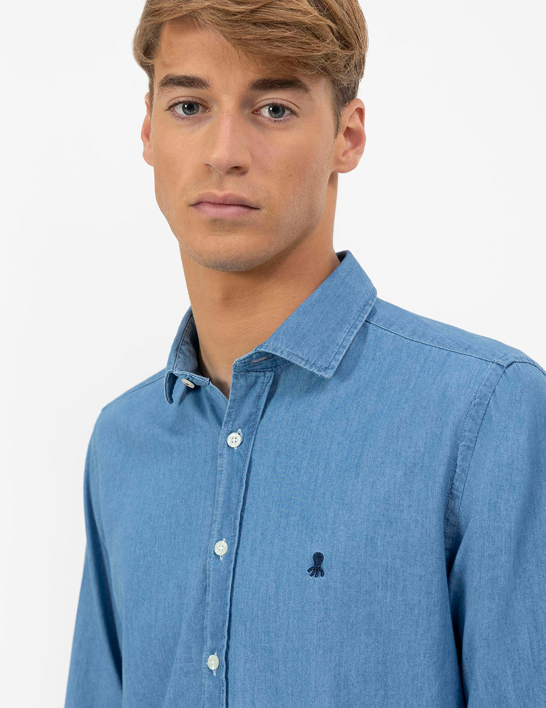 BASIC DARK INDIGO DENIM SHIRT