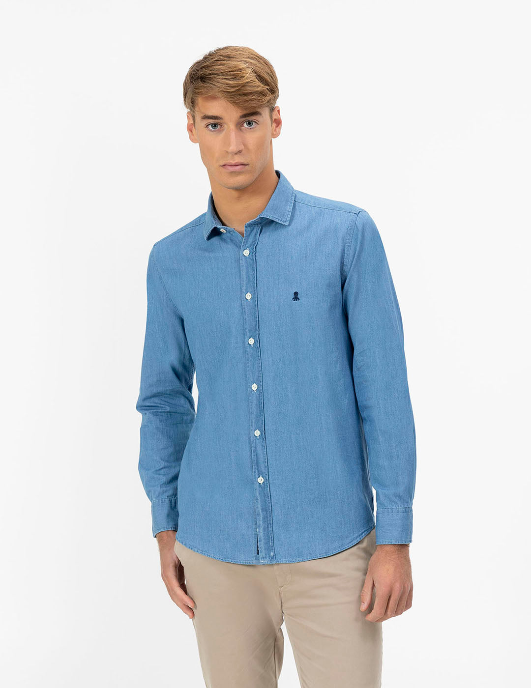 BASIC DARK INDIGO DENIM SHIRT