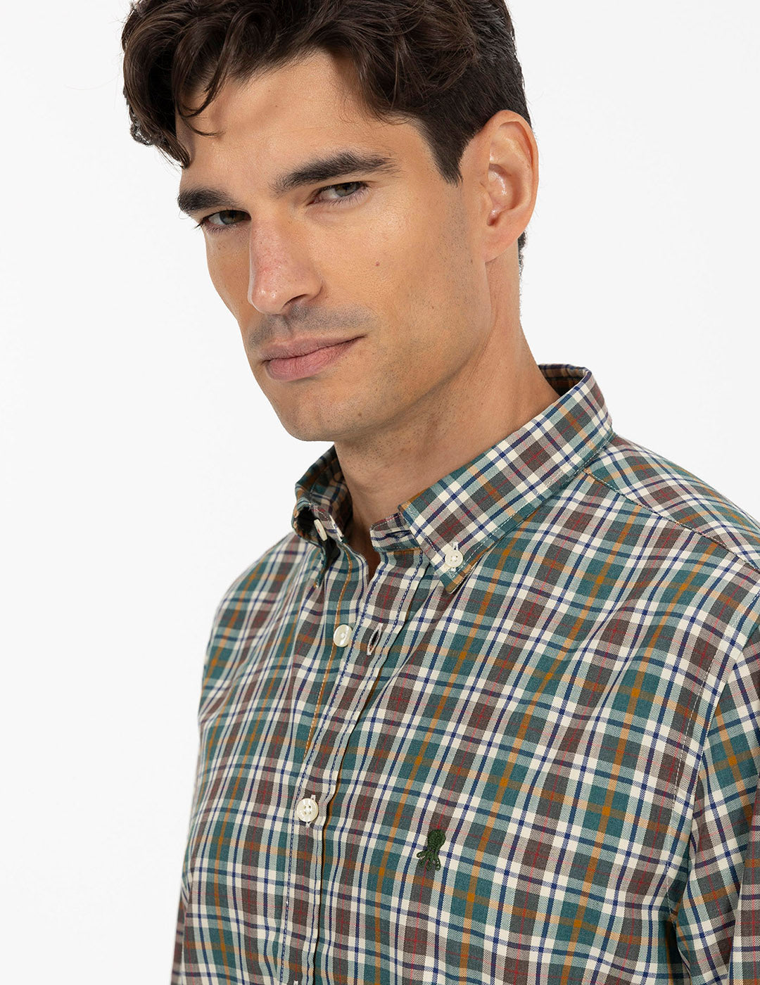 MUSTARD TWILL MULTI-CHECK SHIRT