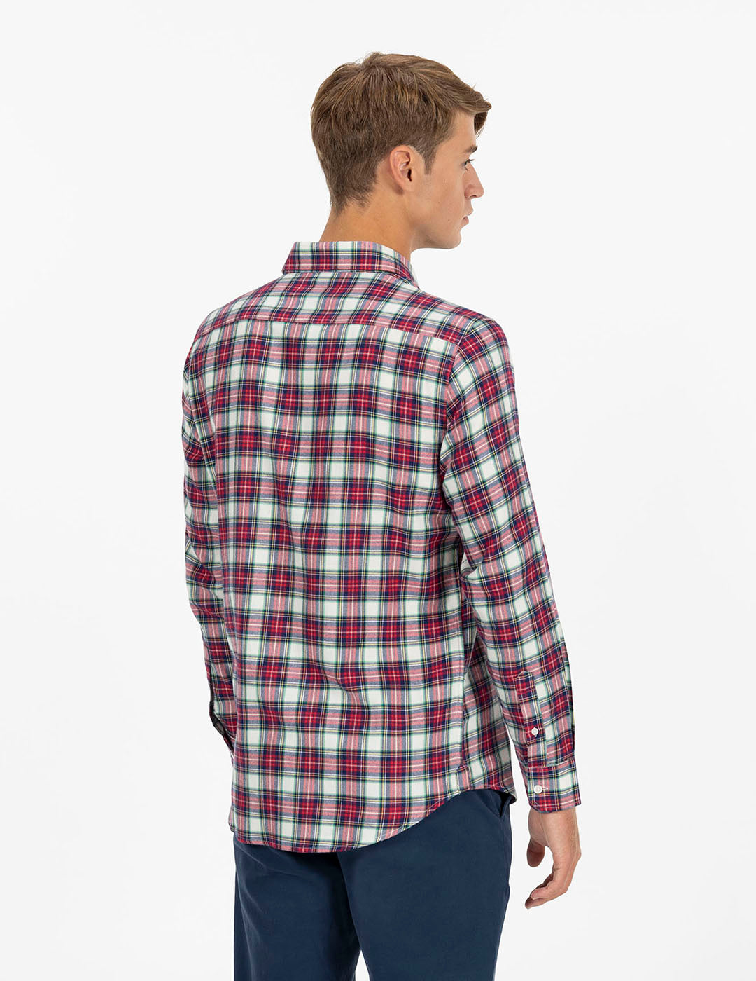 CAMISA CUADROS TRICOLOR TWILL ROJO